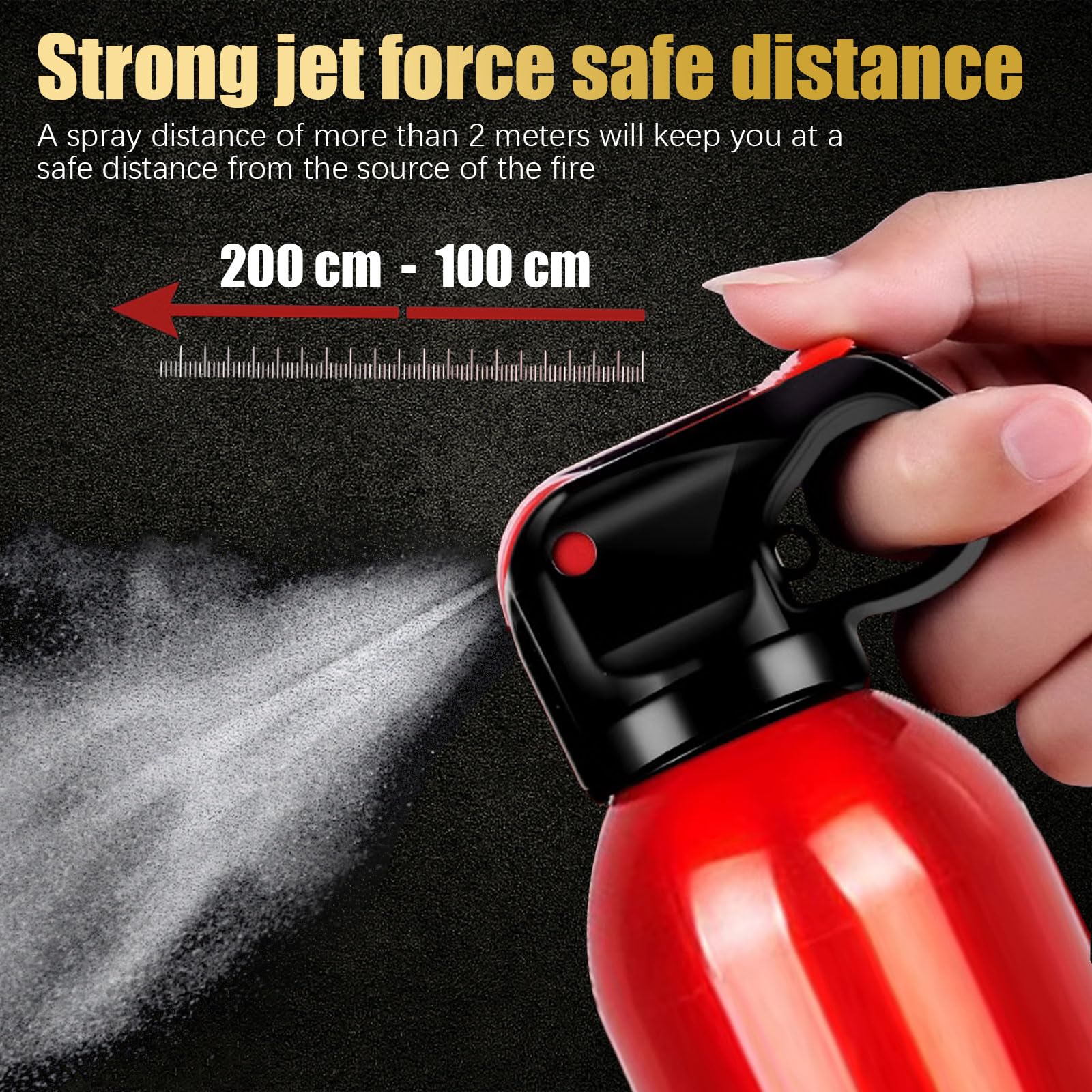 POPFRO Portable Fire Extinguisher | 4-in-1 Small Fire Extinguisher for Home, Garage, Kitchen, Car | For Electric, Textile and Grease Fires | Non-Toxic, Easy Clean | Wall Mount Incl (1PK)