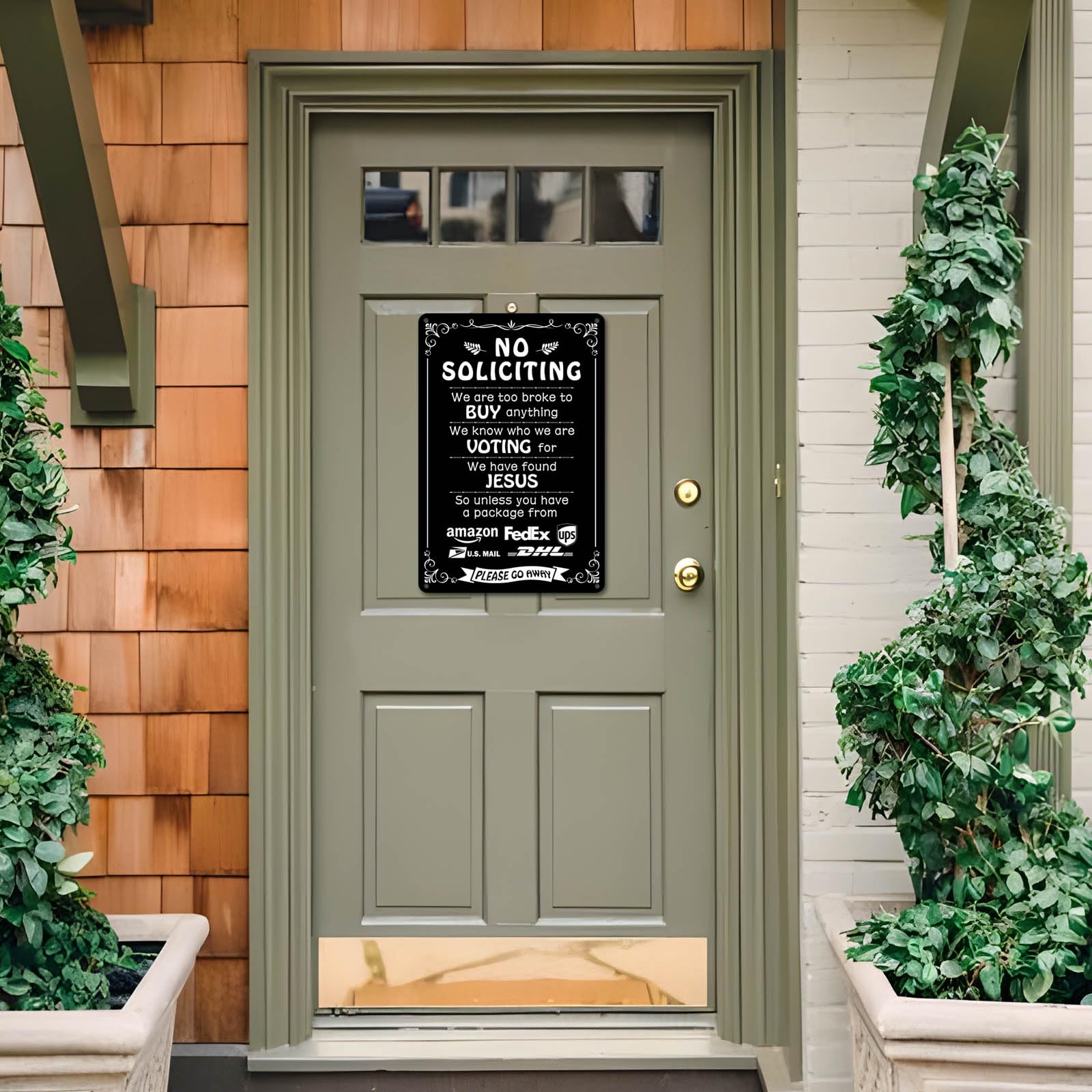 Funny Dark Humor Bestylez No Soliciting Sign For House, Home, Yard, Bedroom, Front Door 8 x 12 Inch (269)