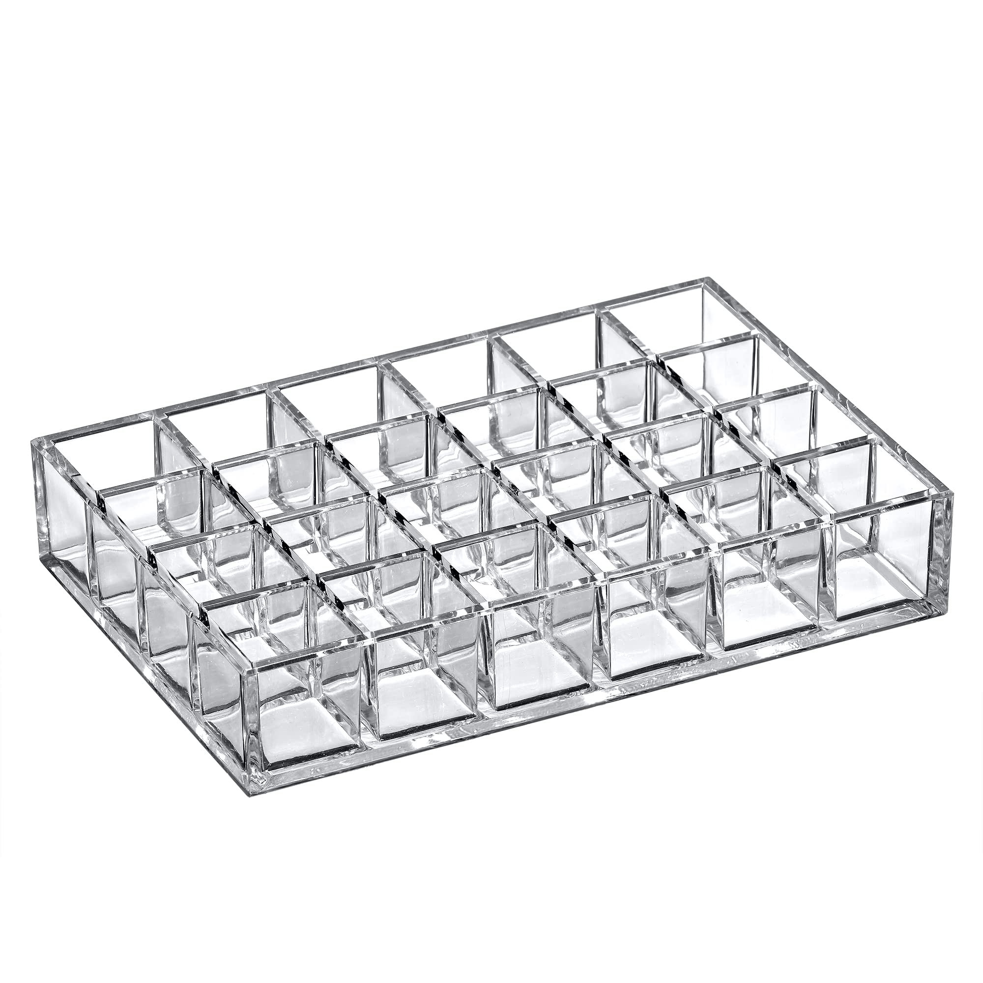 Amazing Abby - Allure - 24-Slot Acrylic Lipstick Organizer, Lipstick Holder, Lip Gloss Organizer, Cosmetic Storage Display, Perfect Storage Solution for Drawer, Vanity, Bathroom, and More