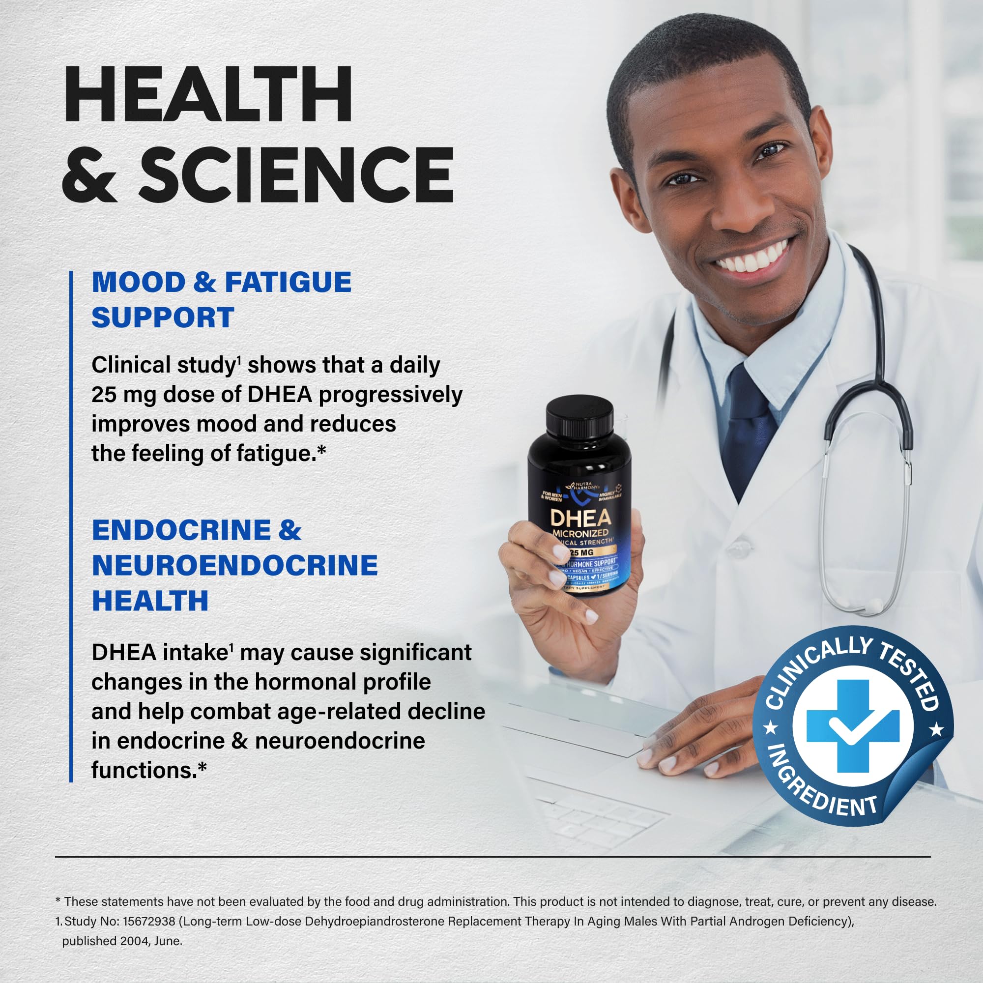 DHEA 25mg - Micronized DHEA Supplement for Women & Men - Clinically Proven Strength & Bioavailable - Healthy Aging, Hormone Balance & Energy Level Support - Vegan & NON-GMO - Made in USA, 120 Capsules