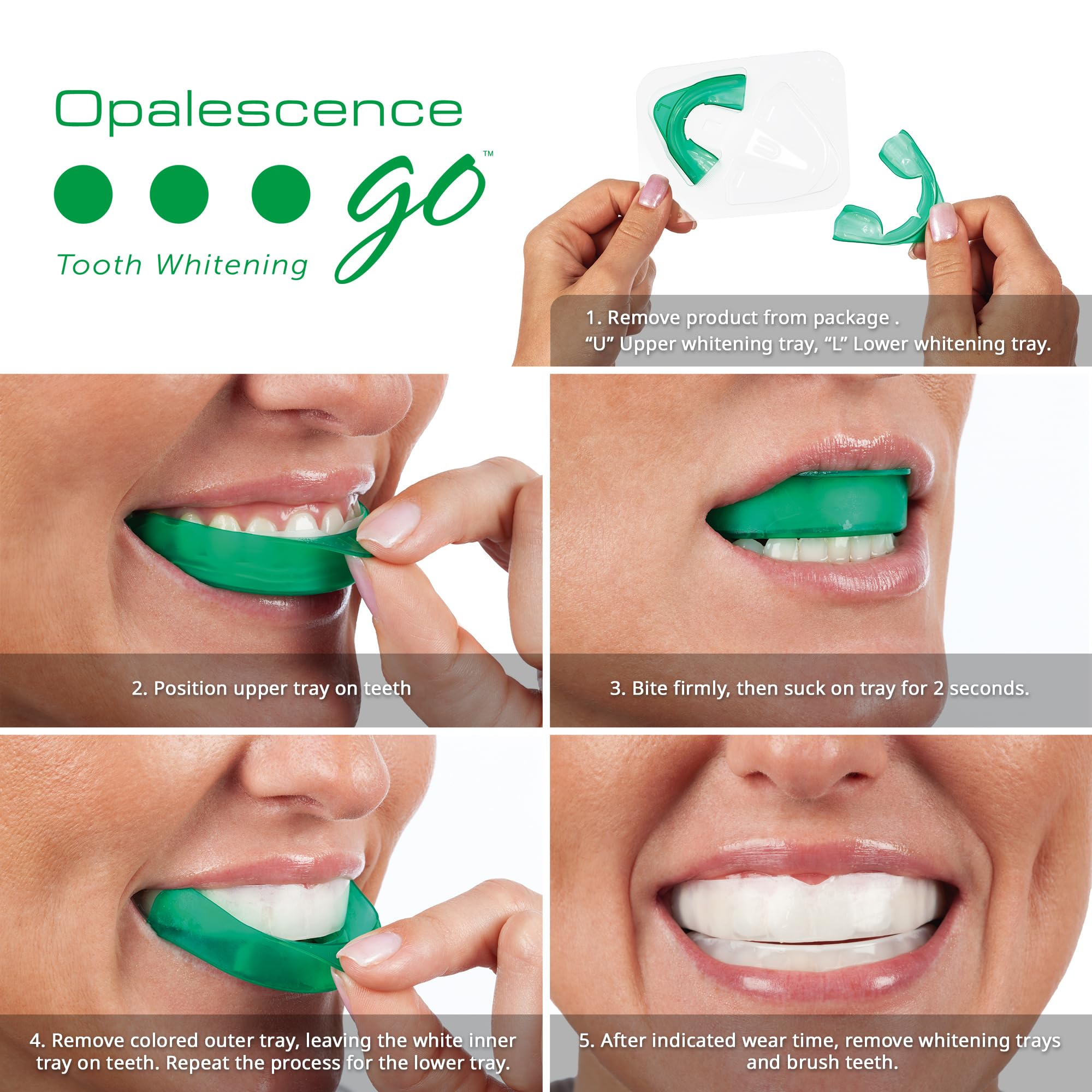 Opalescence Go 15- Prefilled Teeth Whitening Trays - 15% Hydrogen Peroxide - (10 Treatments) Made by Ultradent Products. Teeth Whitening Kit -Mint - 5194-1