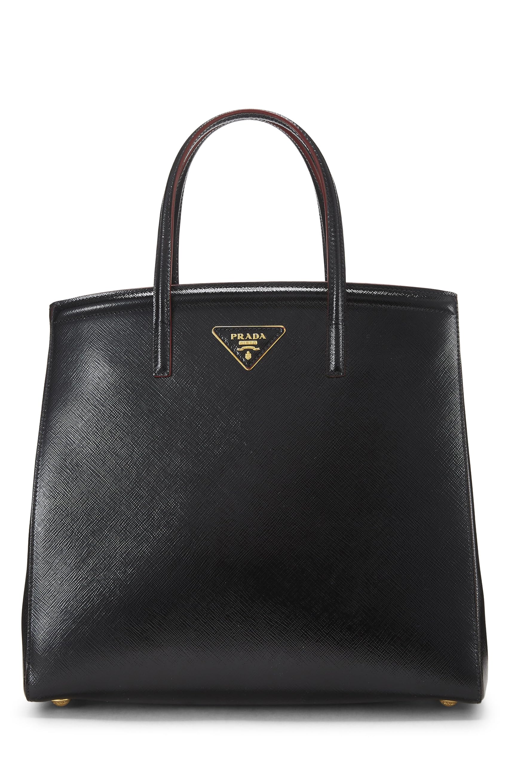 Prada, Pre-Loved Black Saffiano Vernice Convertible Parabole, Black