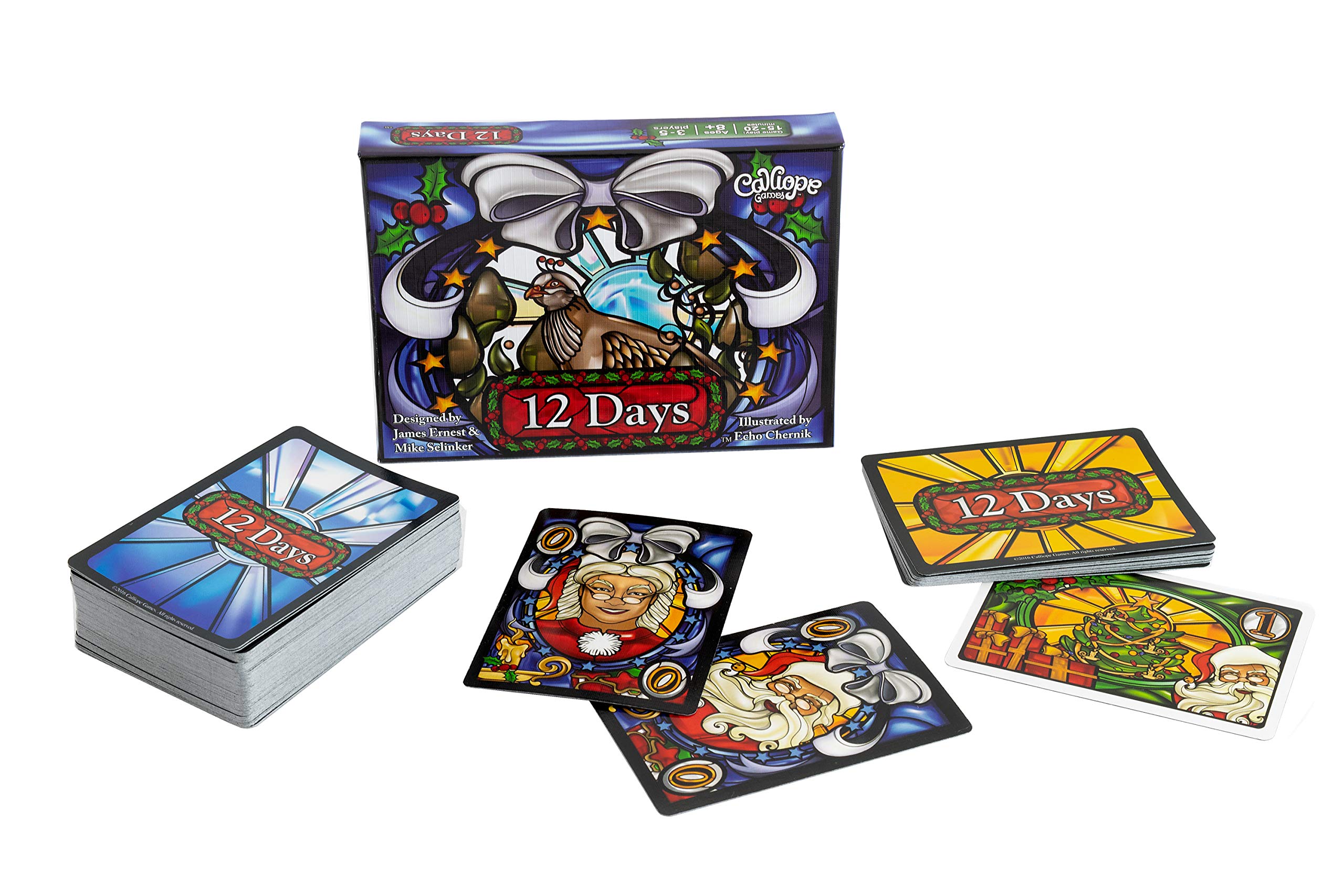 Calliope Games 12 Days of Christmas Kids Games Fun Card Game for Family Kid and Adults Gifts for Stocking Stuffer 3-5 Player