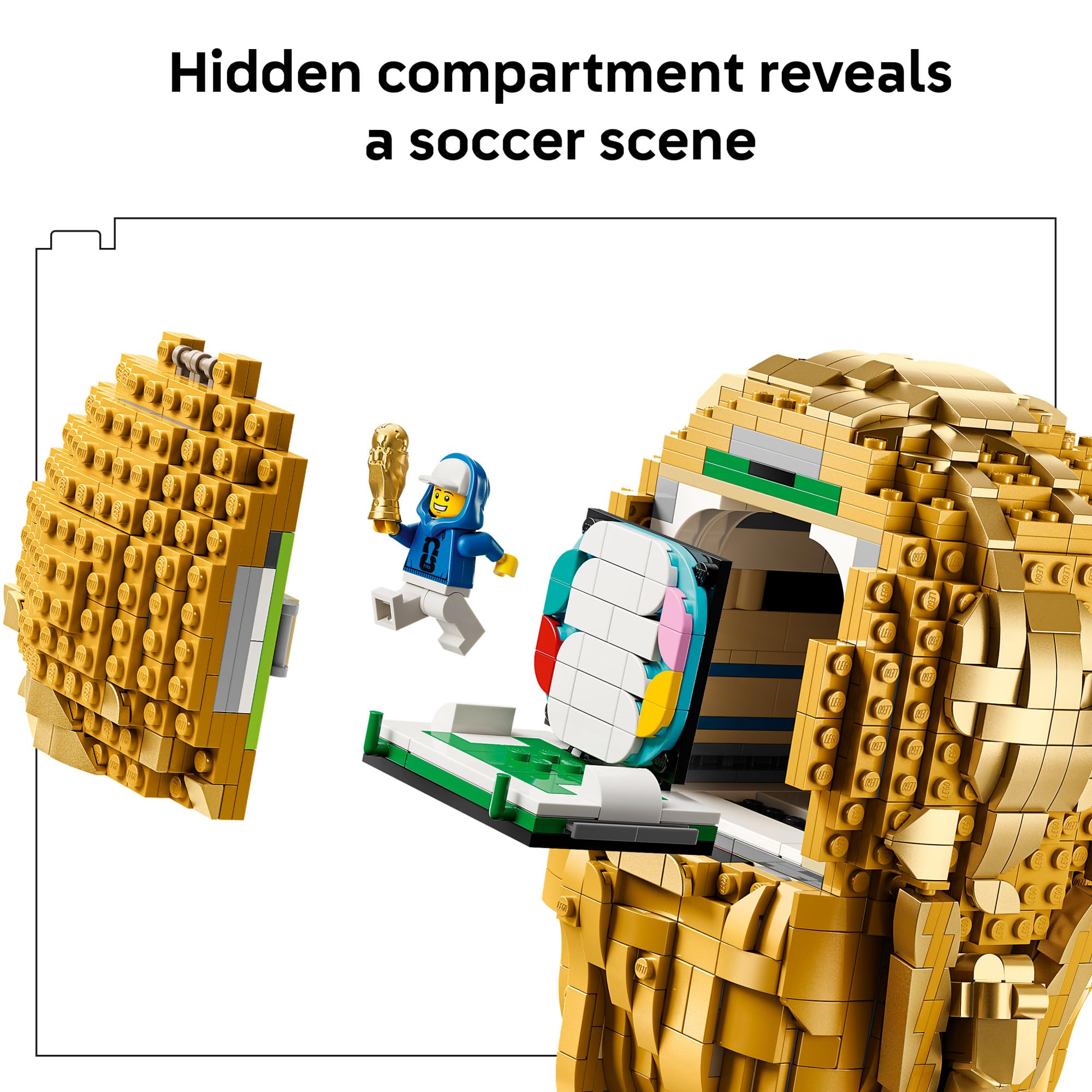 LEGO Editions FIFA World Cup Official Trophy Building Set - Kit for Display in Bedroom, Home Office, Book Shelf - Soccer Fans Collectible - with World Cup 2026 Minifigure - Gift for Fans - 43020