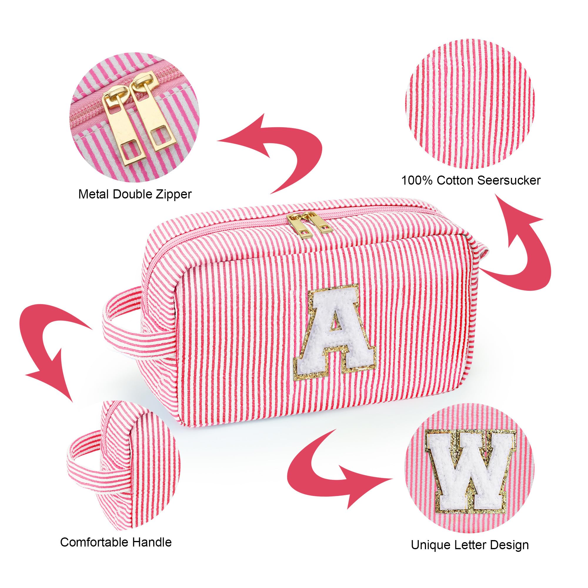 YOOLIFE Gifts for Teen Girls - Valentines Day Gifts for Kids, Gifts for 5 6 7 8 9 10 11 12 13 14 15 16 Year Old Birthday Gifts, Teen Girl Gifts Trendy Stuff, Teenage Girl Gifts, Initial Makeup Bag M