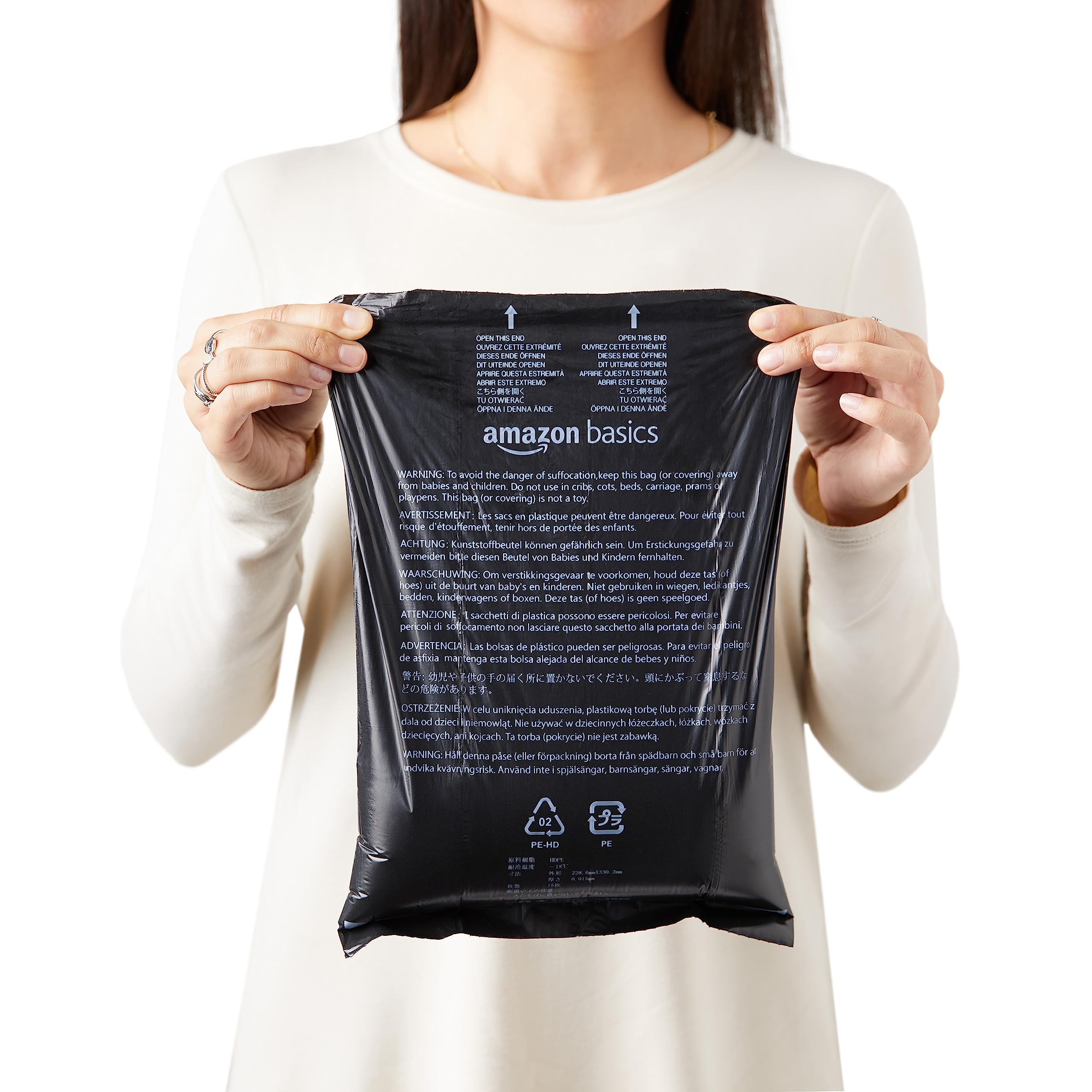 Amazon Basics Dog Poop Leak Proof Bags with Dispenser and Leash Clip, Unscented, 900 Count, 60 Pack of 15, Black, 13 x 9 Inch