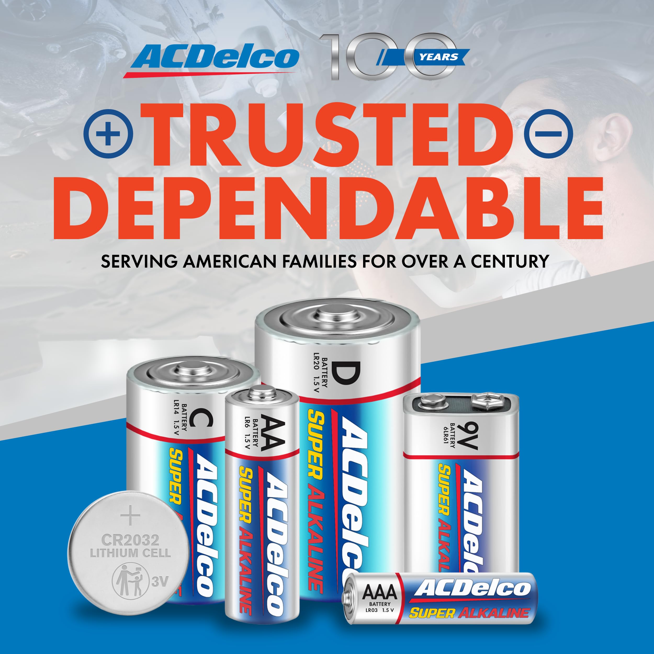 ACDelco 8-Count 9 Volt Batteries, Maximum Power Super Alkaline Battery, 7-Year Shelf Life, Reclosable Packaging