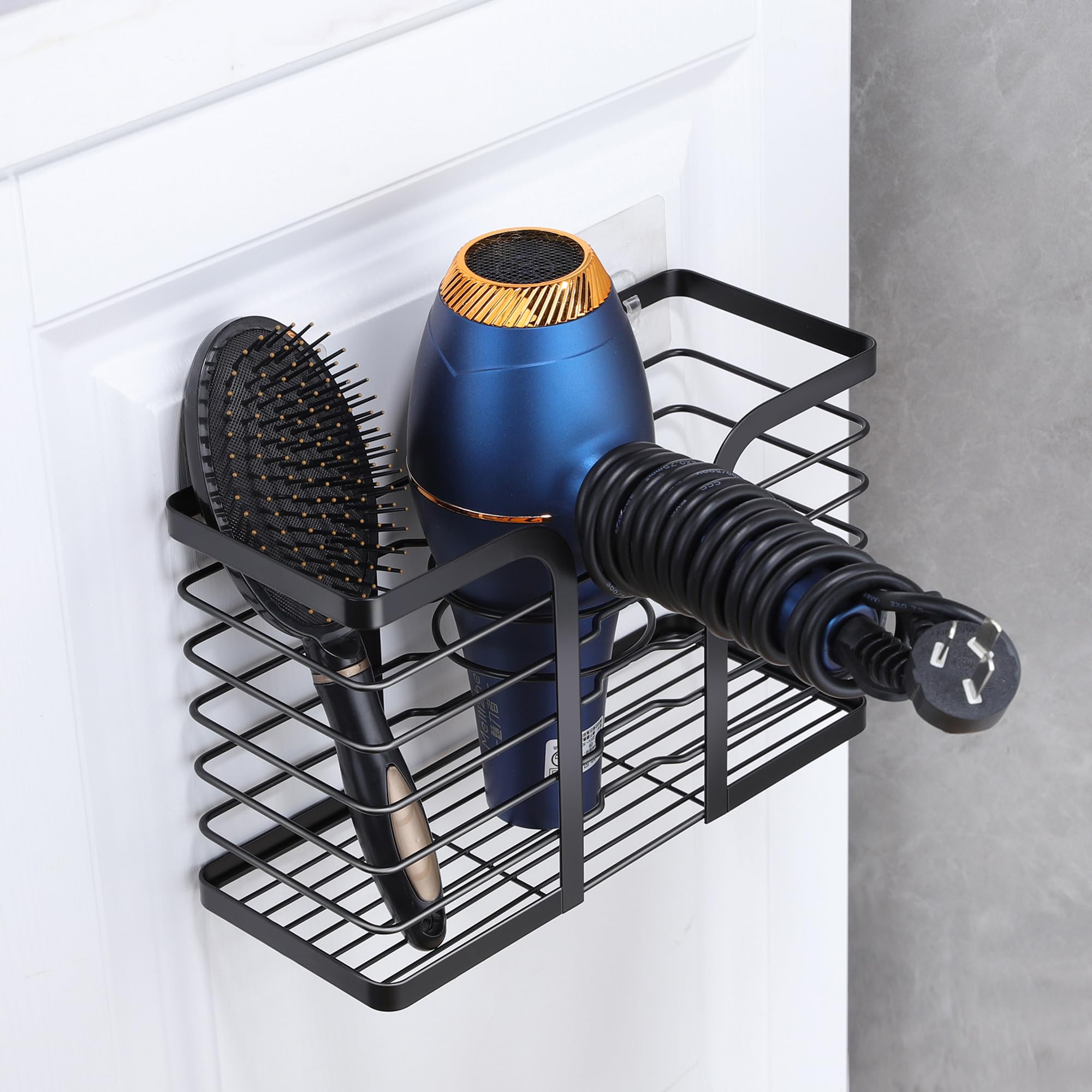 YIGII Hair Dryer Holder/Hair Tool Organizer Wall Mount - Metal Wire Bathroom Blow Dryer Holder Hair Styling Hot Tools Organizer for Flat Iron, Curling Wand, Straightener, Electric Shaver