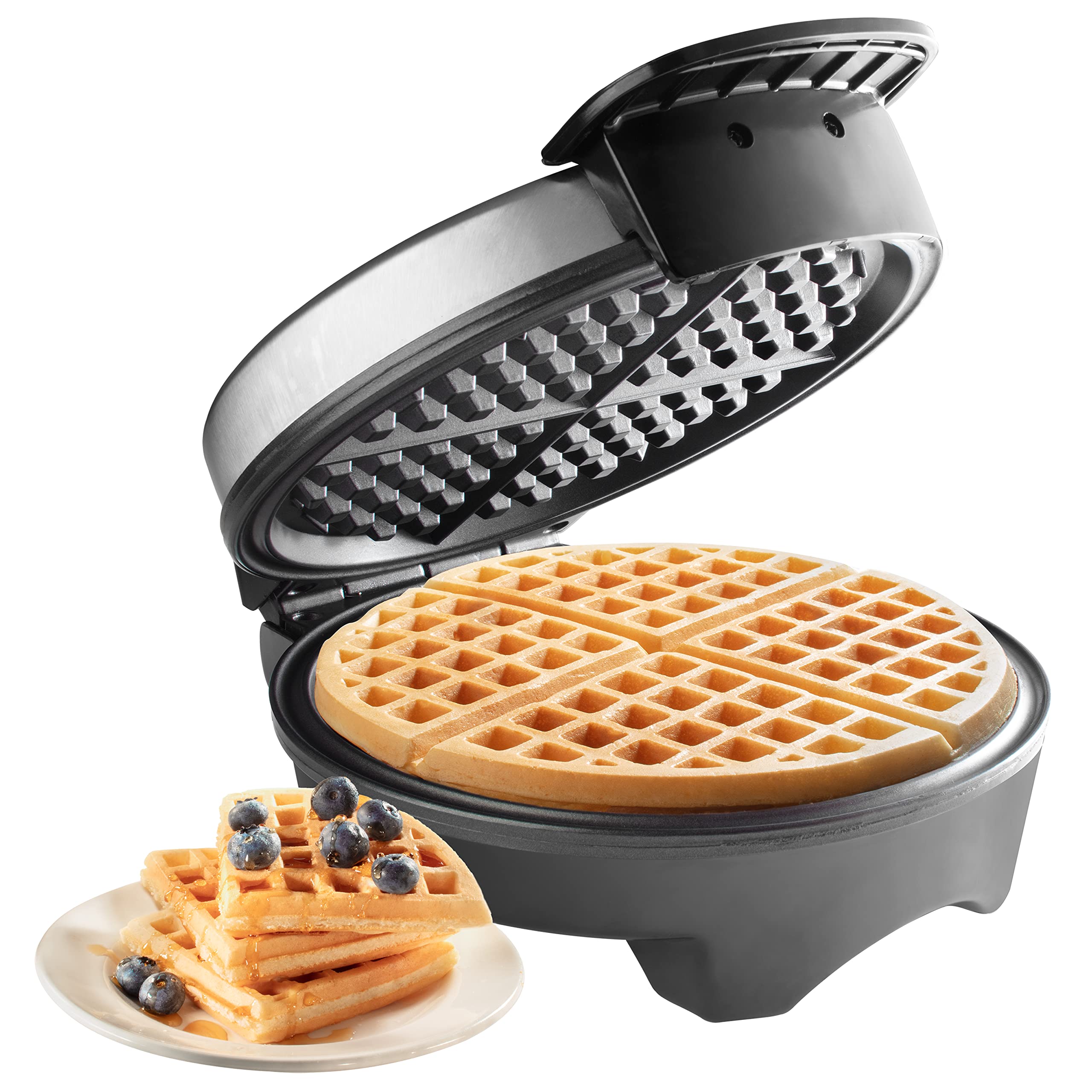 Waffle Maker by Cucina Pro - Griddle Makes 7 Inch Thin, American Style Waffles for Breakfast - Non-Stick Waffler Iron with Adjustable Browning Control, Homemade Breakfast Gift, Easy to Use and Clean