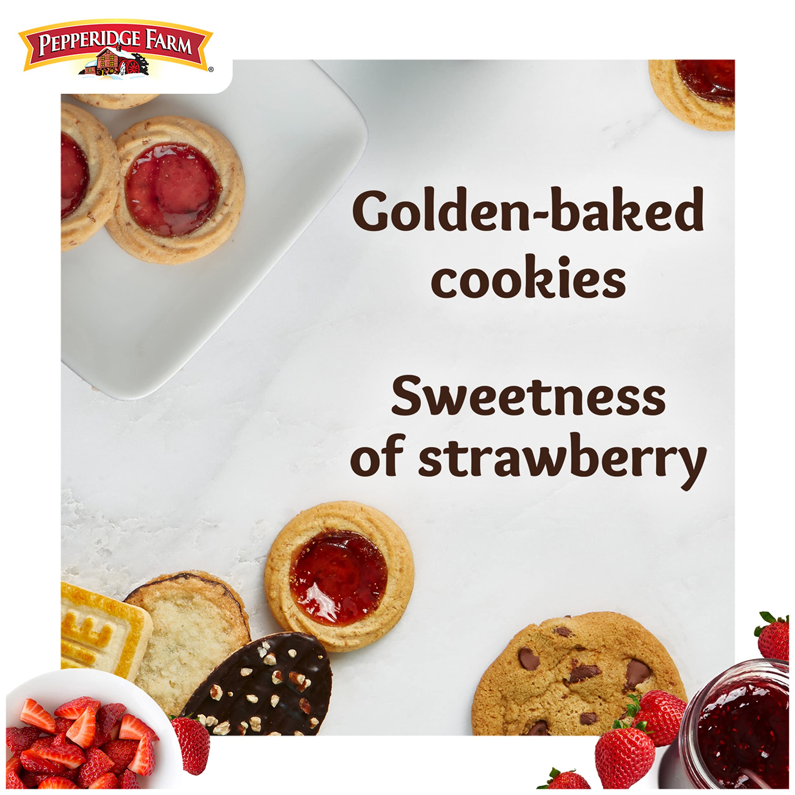 Pepperidge Farm Verona Strawberry Thumbprint Cookies, 6.75 OZ Bag (18 Cookies)