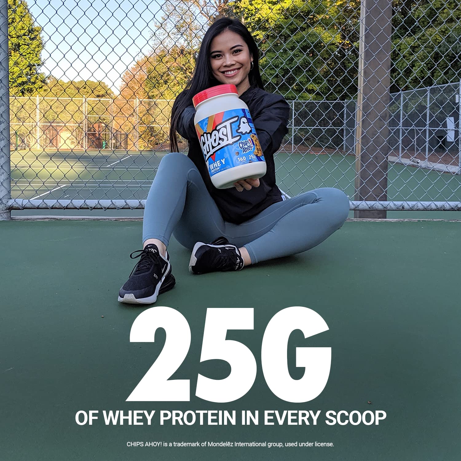 GHOST Whey Protein Powder, Chips Ahoy - 2LB Tub, 25G of Protein - Chocolate Chip Cookie Flavored Isolate, Concentrate & Hydrolyzed Whey Protein Blend