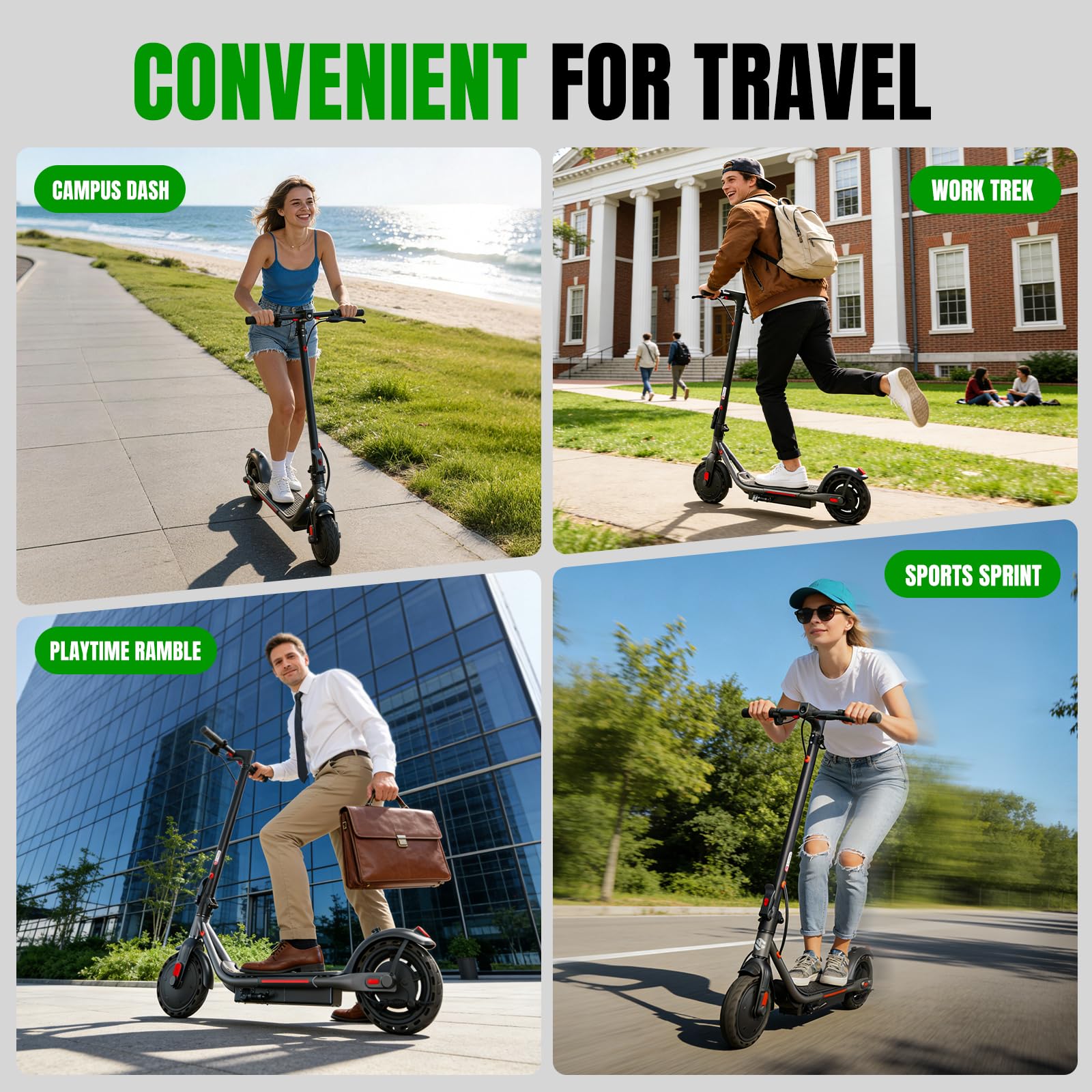 YHR Adult Scooter,Up to 19/23 MPH and 30 Miles Long Range Scooter,Portable Folding EScooter with Dual Brakes,8.5"/10" Solid and Pneumatic Tire,Commuting Escooter App Control