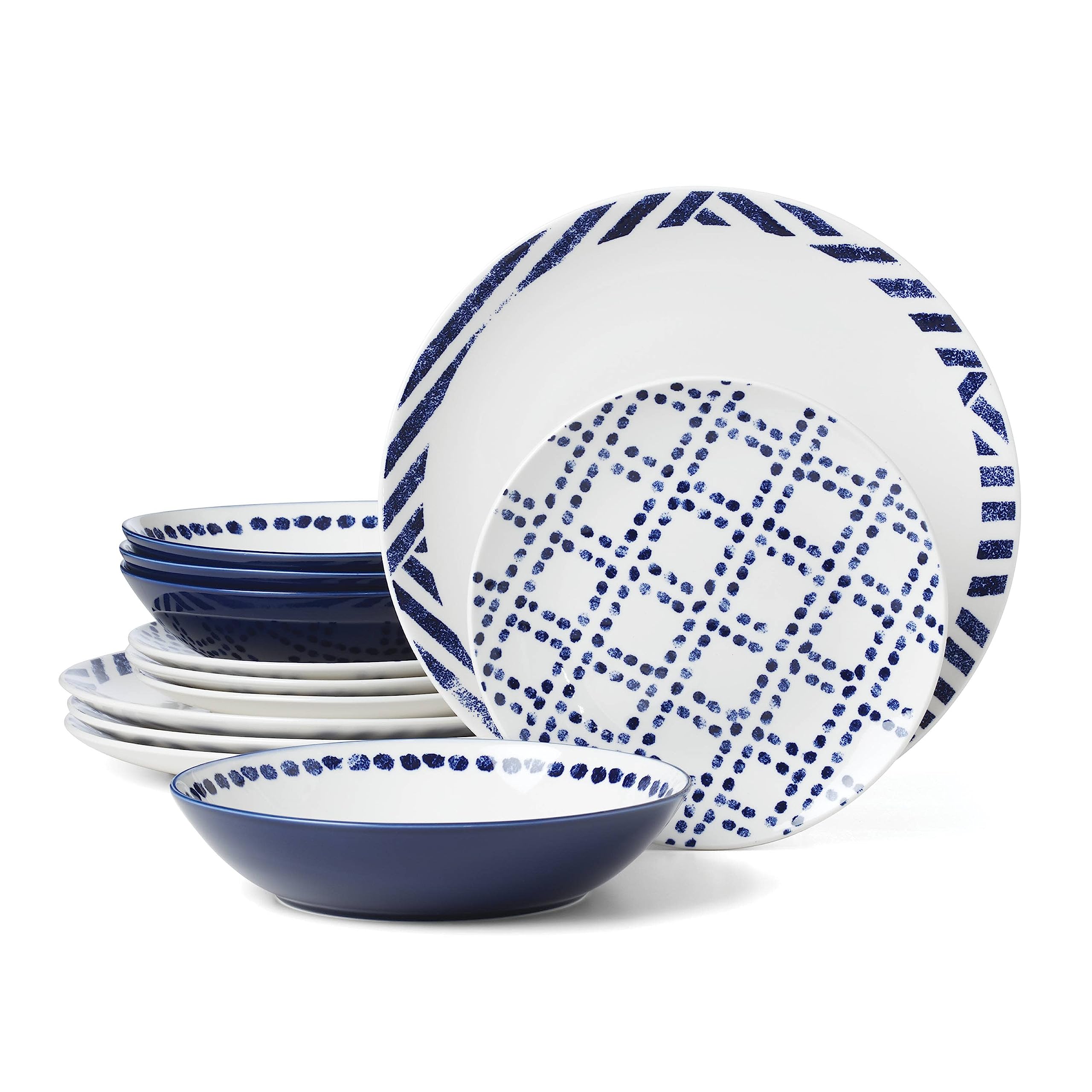 Oneida Harbour Piece Dinnerware Set, 12 Count, White, Back To College, Dorm Essentials