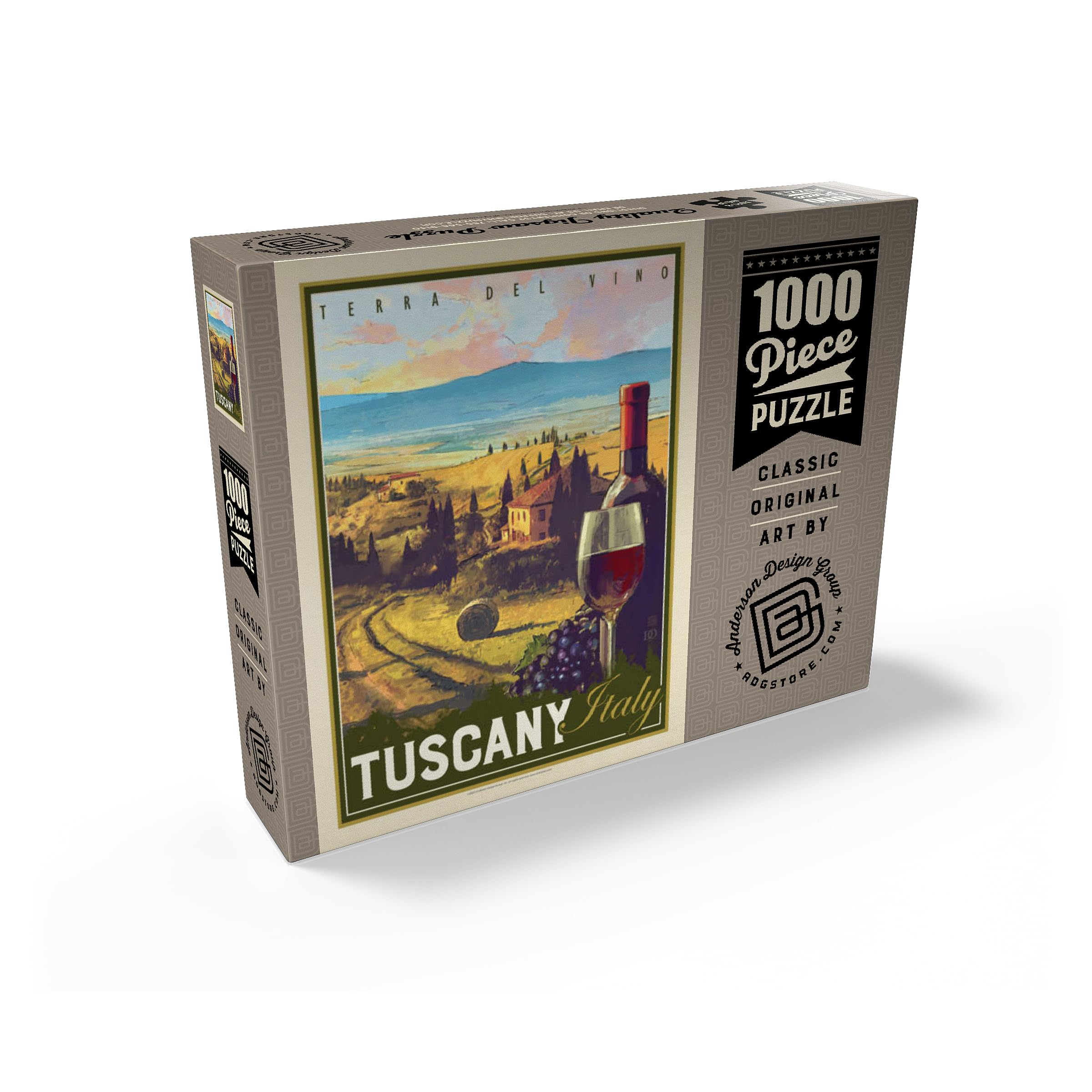 MyPuzzle Italy, Tuscany: Terra Del Vino, Vintage Poster - Premium 1000 Piece Jigsaw Puzzle for Adults