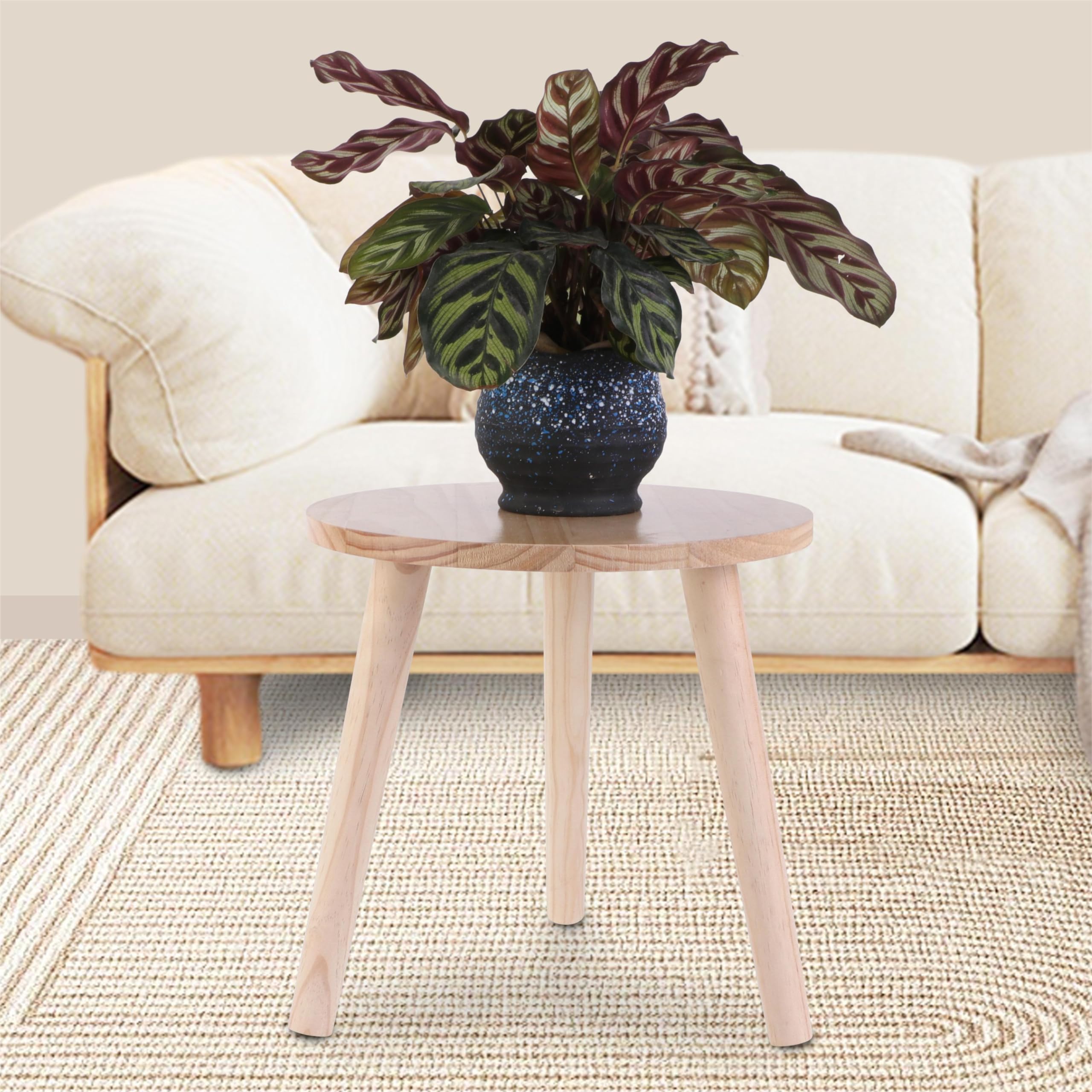 Round Plant Stand Natural Wood Color style,The wood plant stand adds a touch of nature to your home.