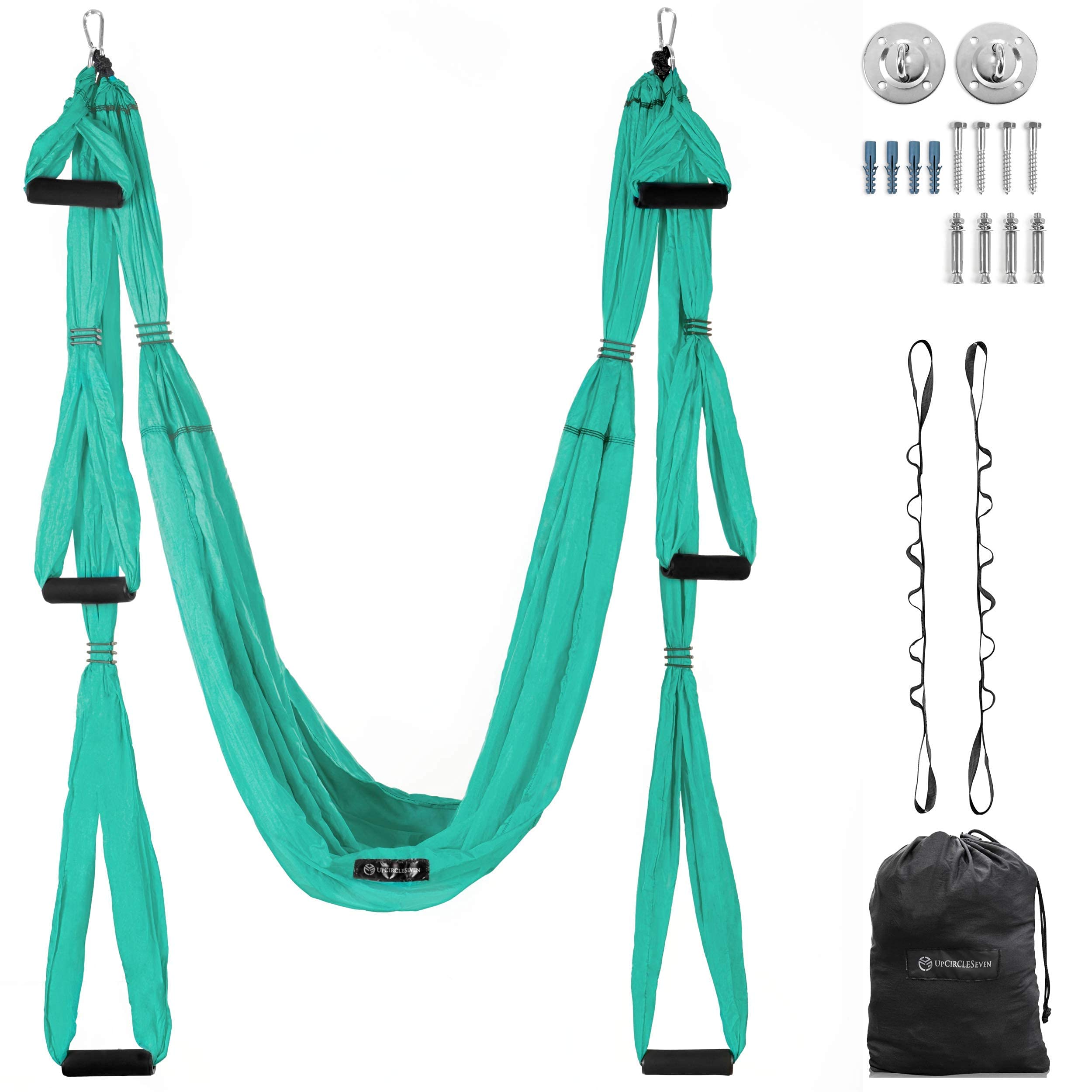 UpCircleSeven Aerial Yoga Swing Set Ceiling Mount Accessories, Turquoise