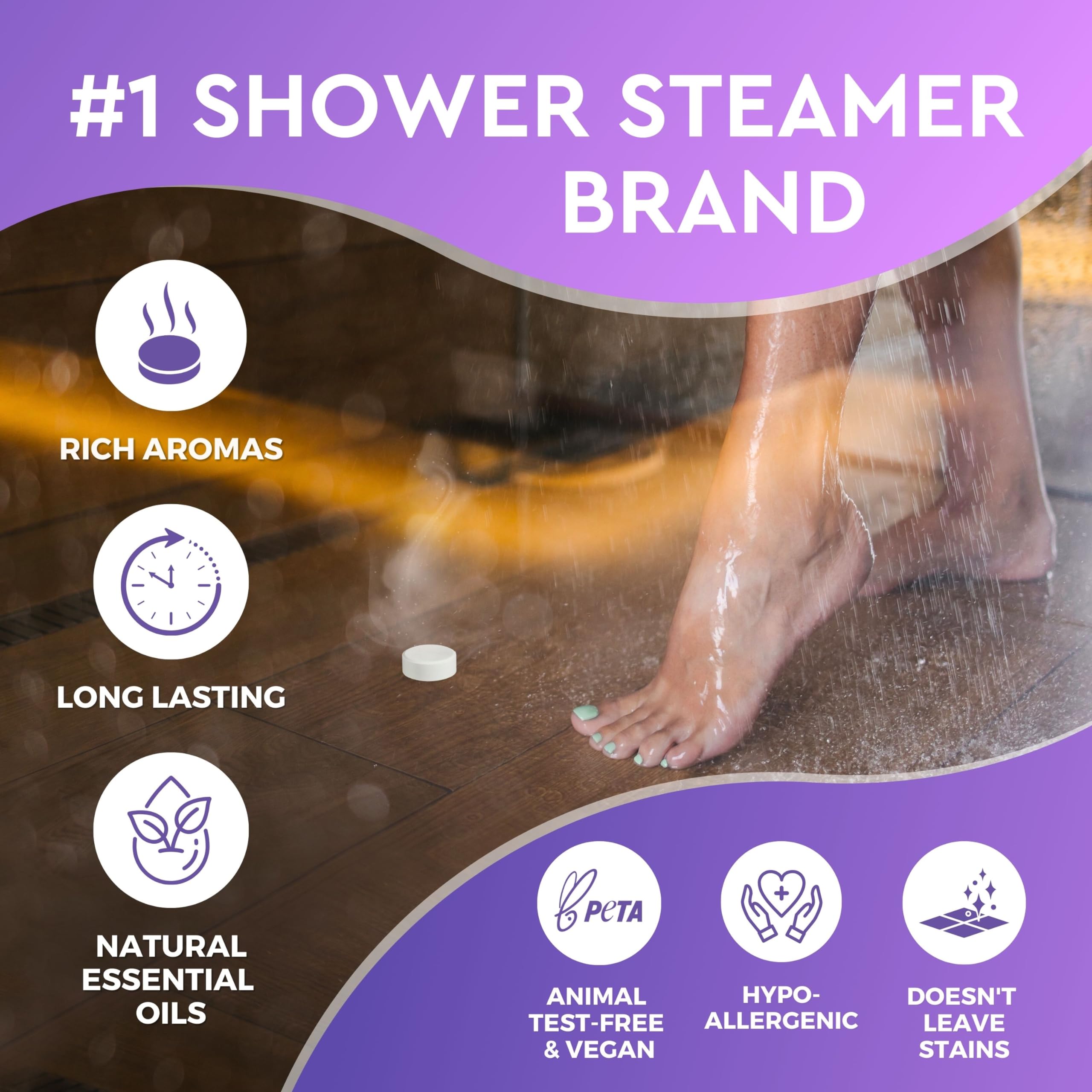 Cleverfy Shower Steamers Aromatherapy - Stocking Stuffers for Women and Men - Adults and Teens. Compact Box of 6 Premium Self Care Shower Bombs with Essential Oils.