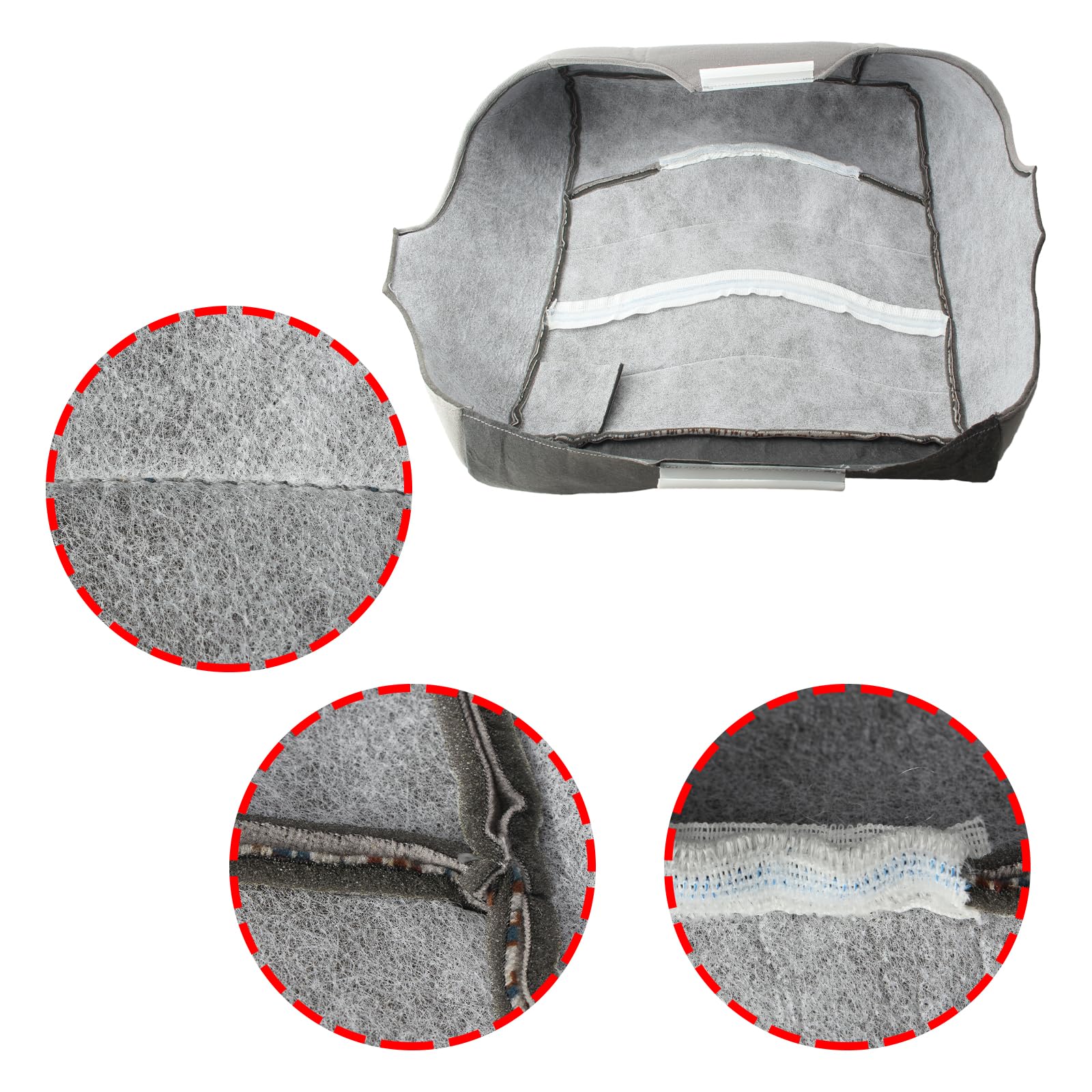 AUTOKAY Front Driver Bottom Gray Cloth Seat Cover for Ford F250 F350 F450 F550 XLT 1999 2000