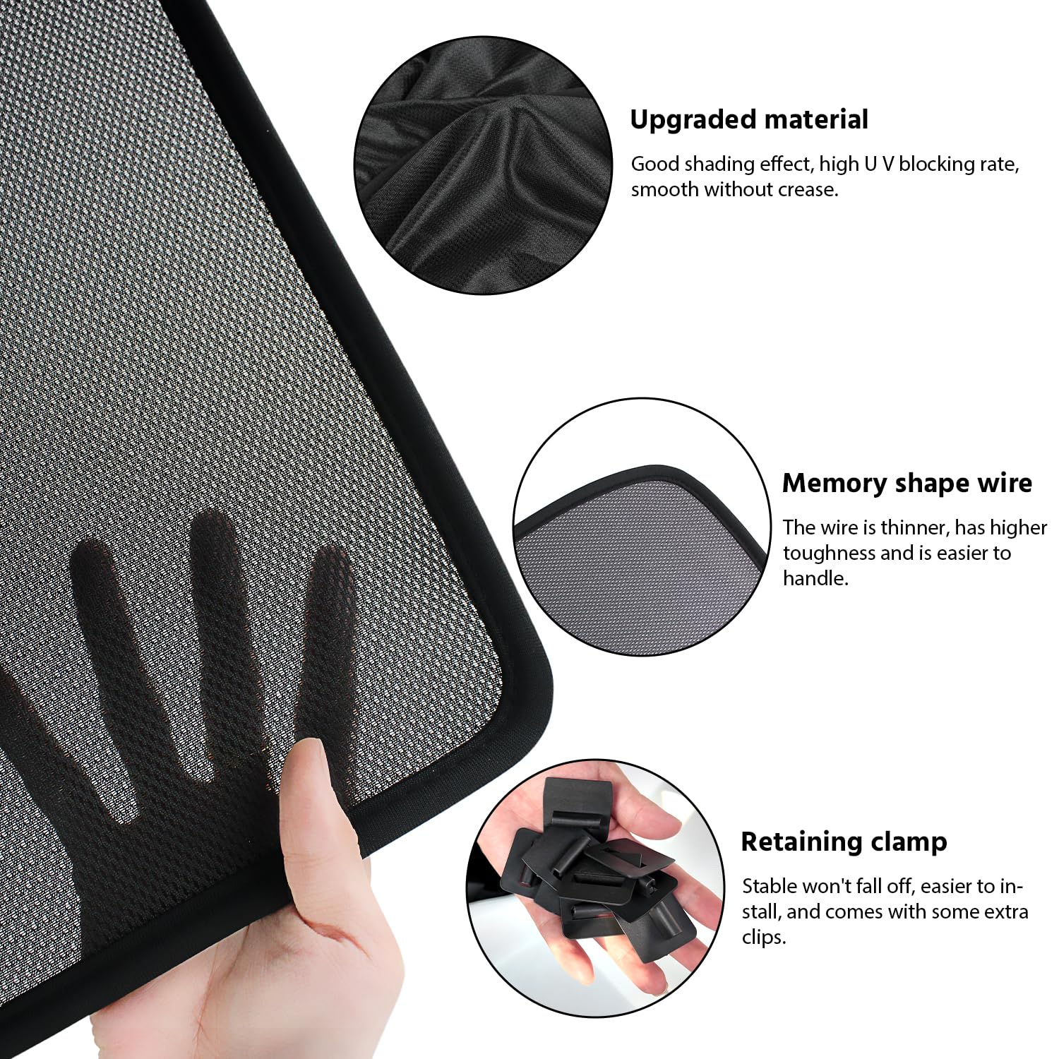 Farmogo Glass Roof Sunshade Sunroof Window Sunshade Foldable Sunshade Compatible with Tesla Model 3(2024) Accessories (2 of Set) (black)