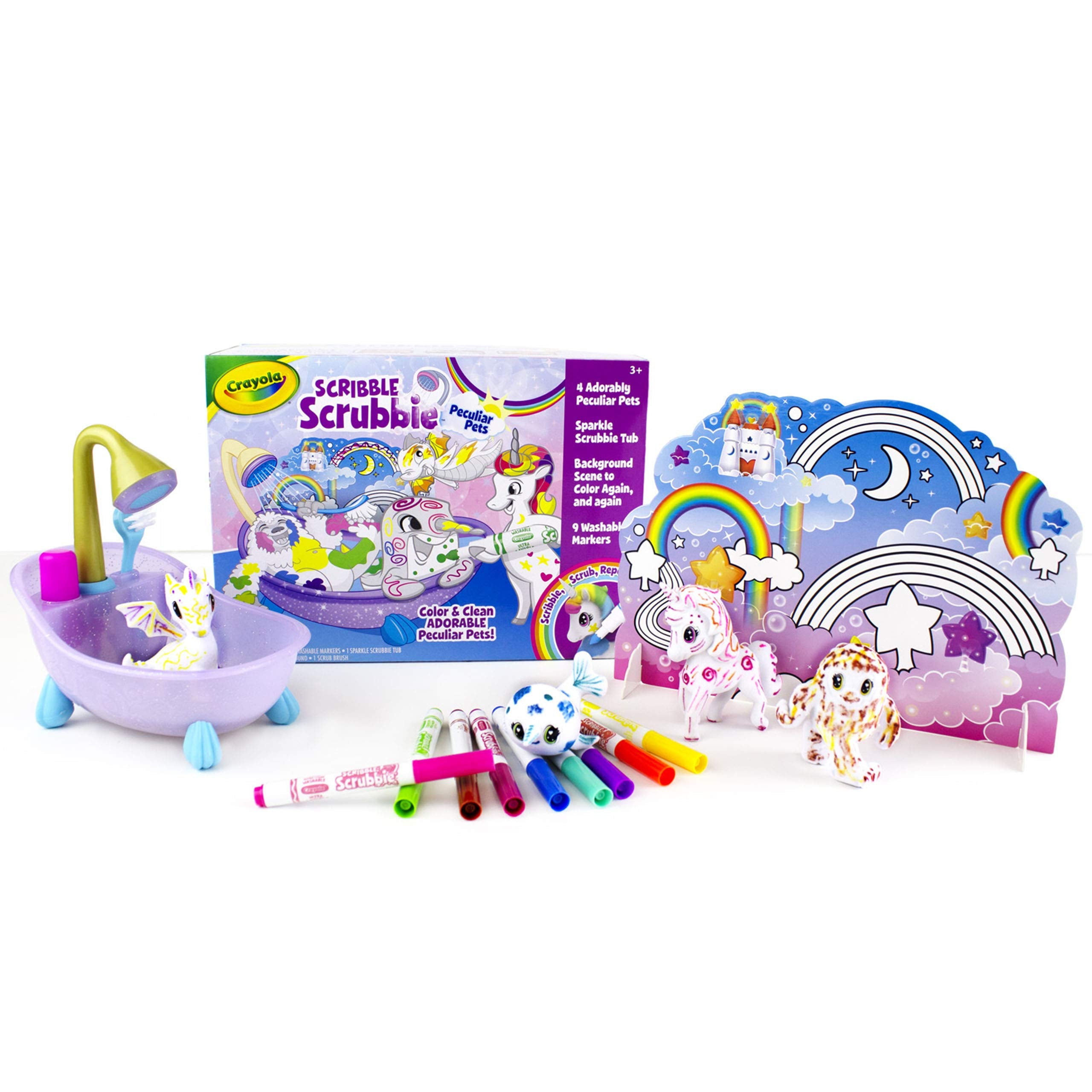 Crayola Scribble Scrubbie Peculiar Pets, Washable Pet Grooming Toy for Kids, Arts & Crafts, for Girls & Boys, Ages 3, 4, 5