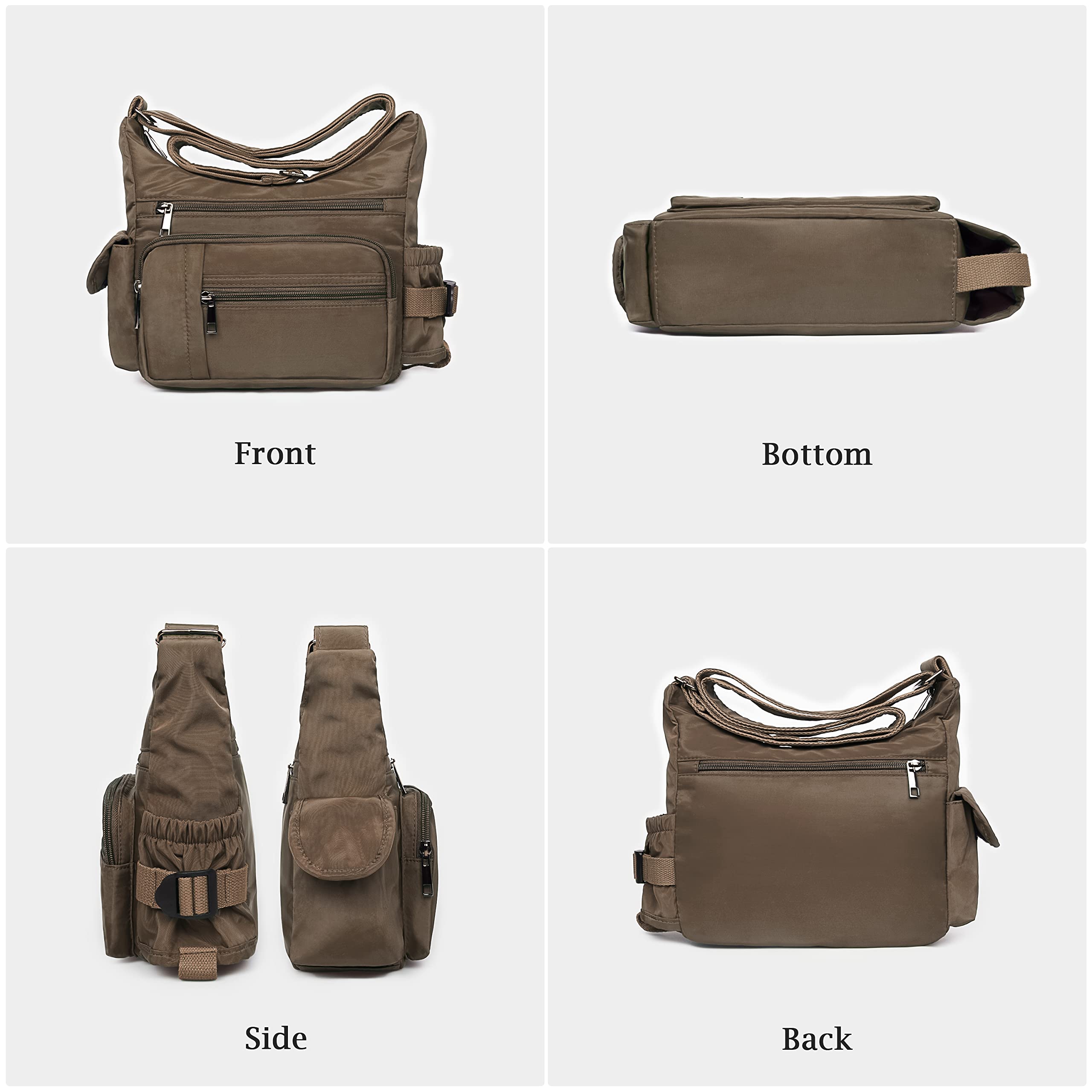 VOLGANIK ROCK RFID Anti Thief Crossbody Bag for Women Waterproof Shoulder Bag Messenger Bag Casual Nylon Purse Handbag
