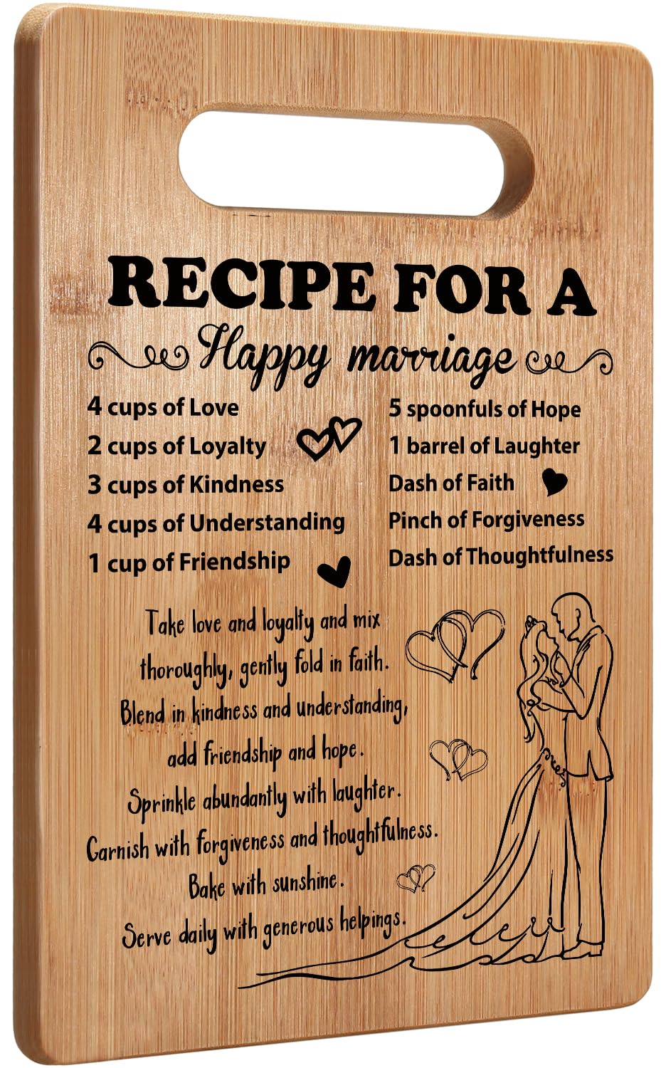 Wedding Gift for Couple, Bridal Shower Gifts for Bride and Groom Engagement, Happy Marriage Cutting Board, Gifts for Wedding Shower, Newlywed Mr and Mrs Gifts Bride to Be Gifts