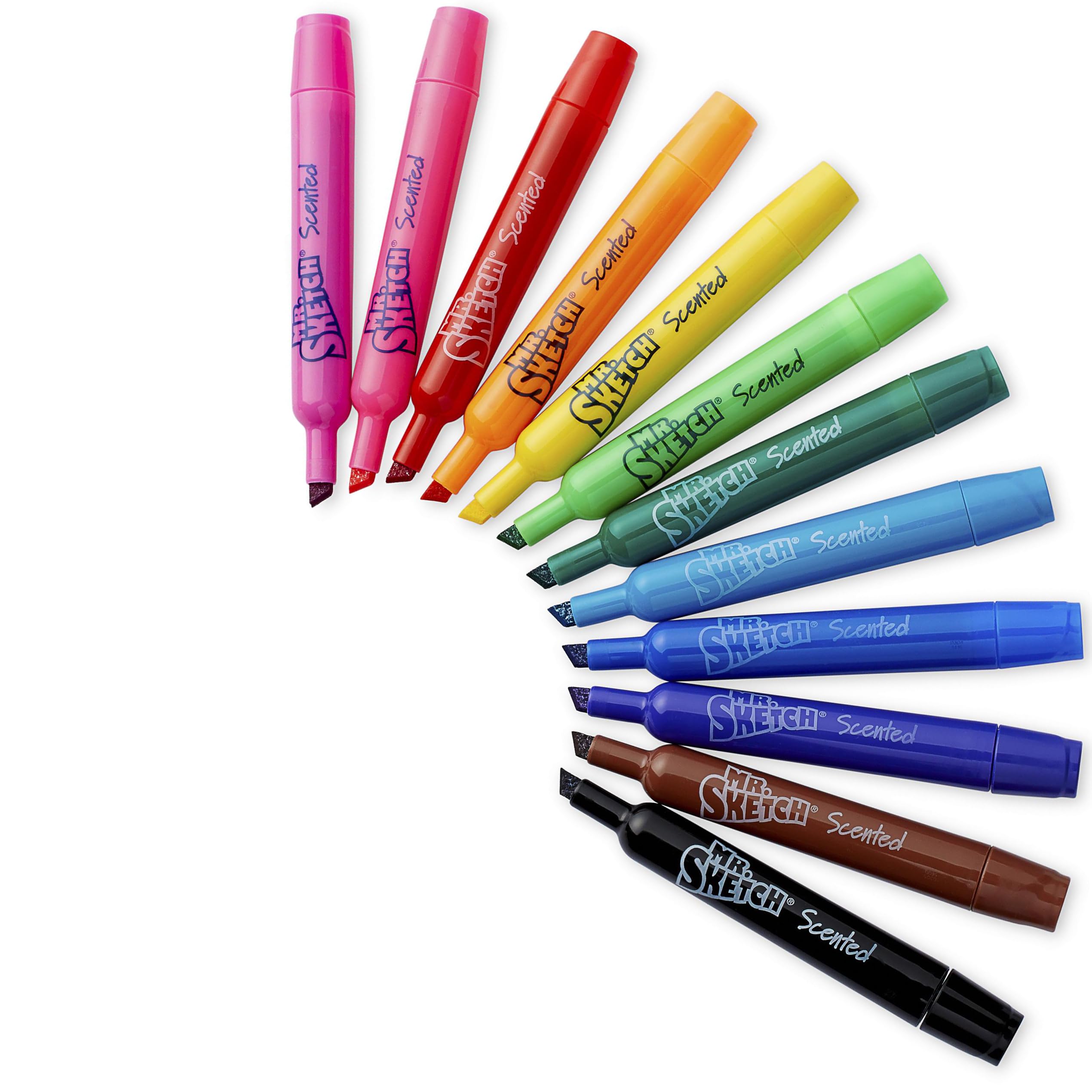 Mr. Sketch Scented Markers, Chisel Tip Marker, Assorted Colors, 12 Count