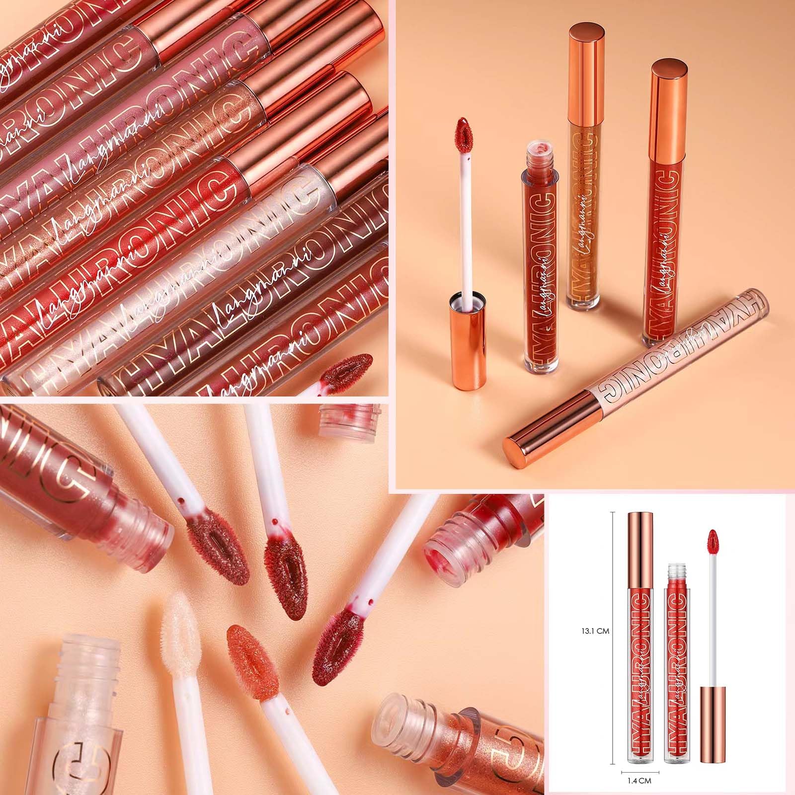 Pink Lip Gloss Makeup Plumping Glitter Lip Gloss for Girls Women Lip Plumping Tinted Lipgloss High Pigment Plumper Long Lasting Moisturizing Lip Gloss Oil Shimmer Sparkly Natural Lipstick(03#)