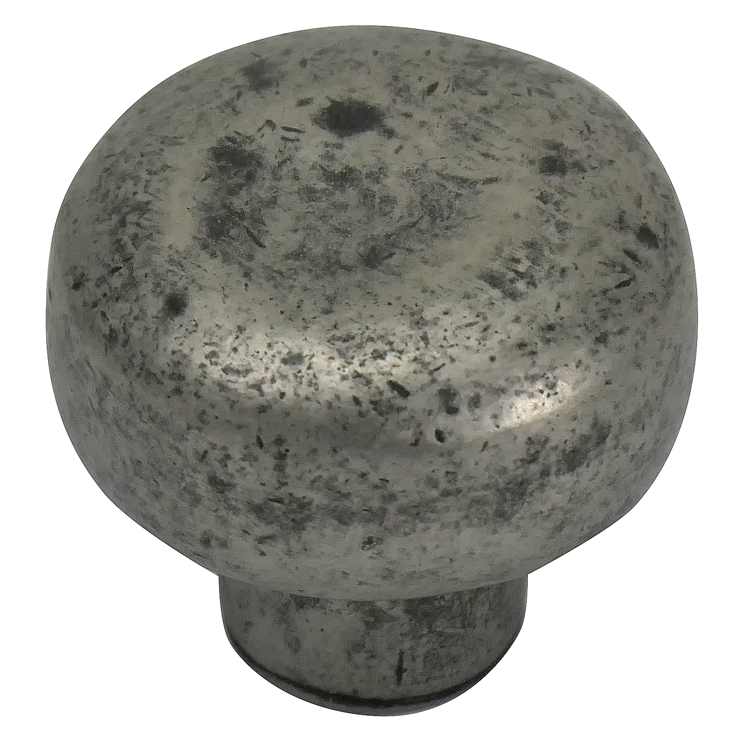 MNG Hardware 84464 Riverstone Round Knob, Large, Distressed Pewter