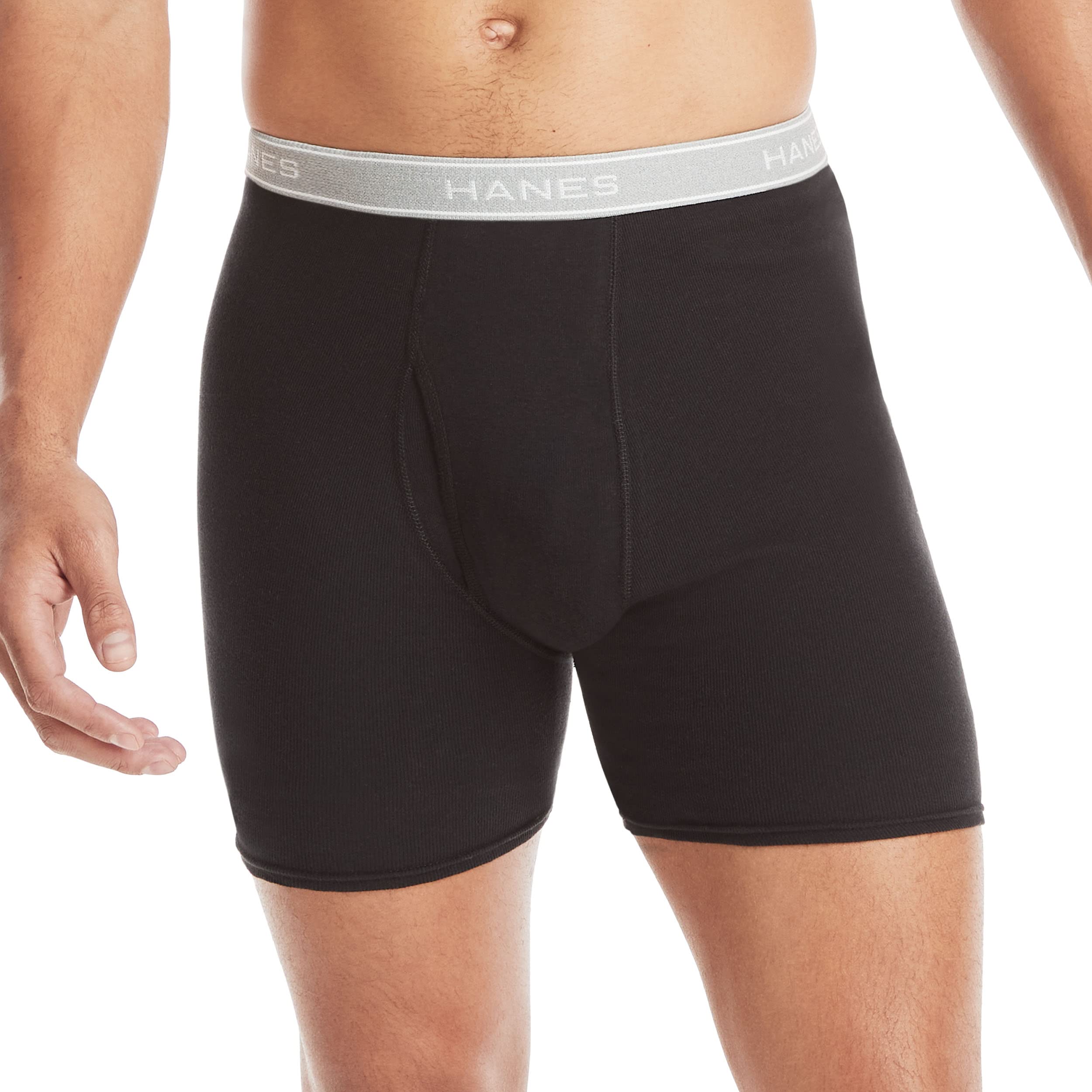 Hanes Men Hanes Boxer Briefs, Cool Dri Moisture-Wicking Underwear, Cotton No-Ride-up for Men, Multi-Packs Available