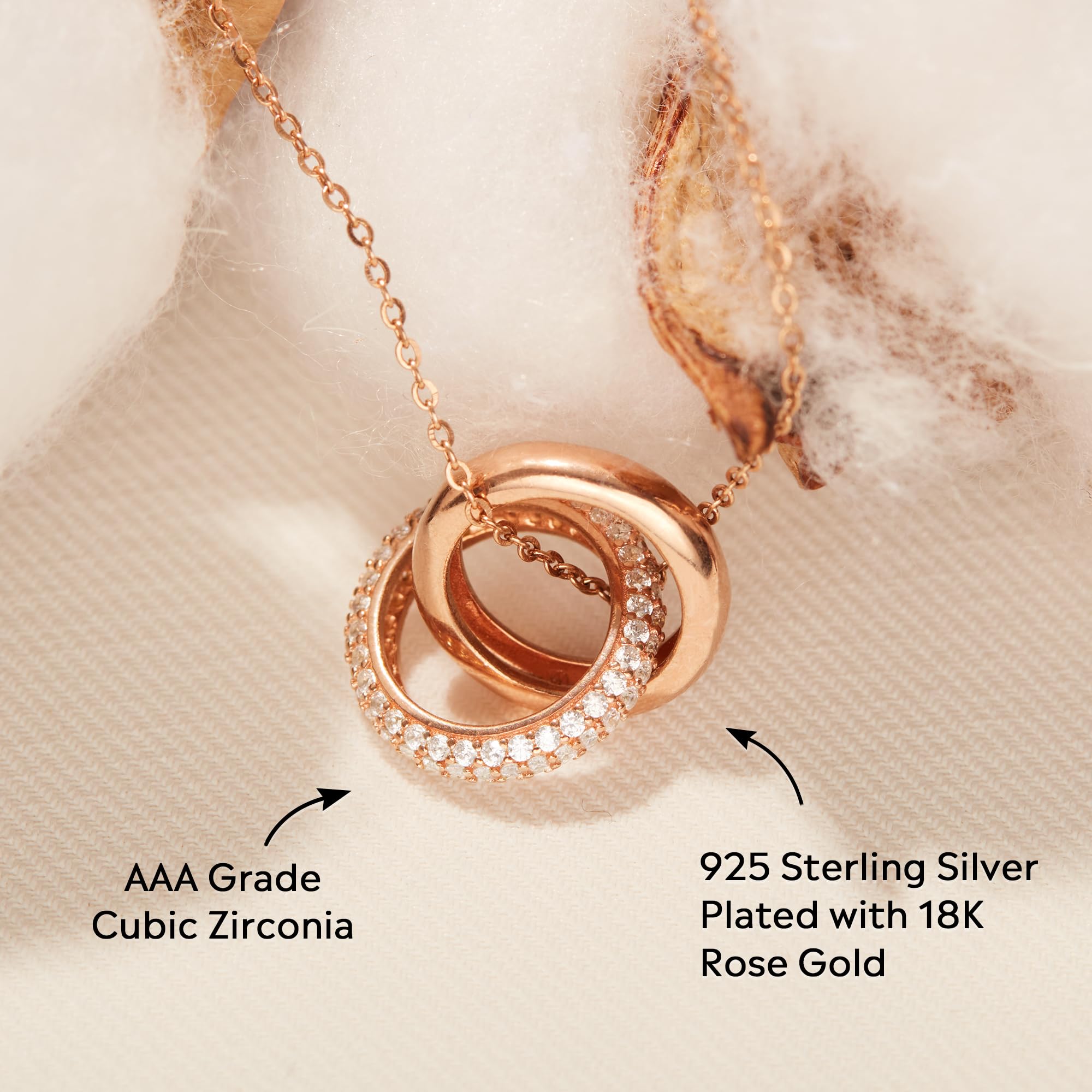 STORYJEWELLERY Best Friend Necklace, Friendship Necklace for Women, Gift for Friends Female, Friendship Gifts for Women Friends, Bestie Bff Sisters Gifts for Women, S925 Plated with 18K Rose Gold