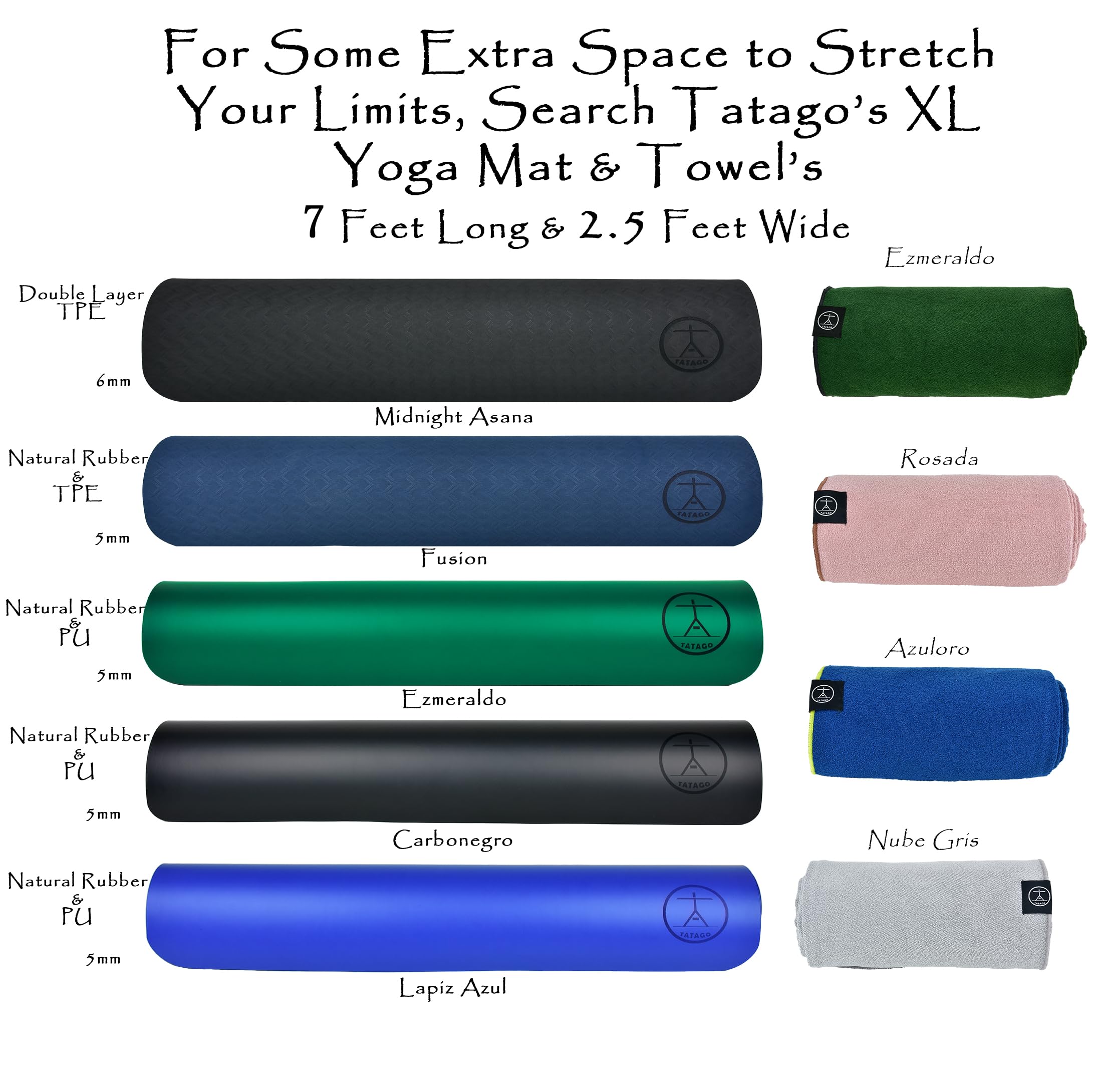 Tatago Hot Yoga Mat Towel Non Slip for Hot Yoga (72" or 84" Mats) Our Hot Yoga Towel Non Slip Silicone Dabs & Absorbent Microfiber Blend Gives You More Grip As You Drip!