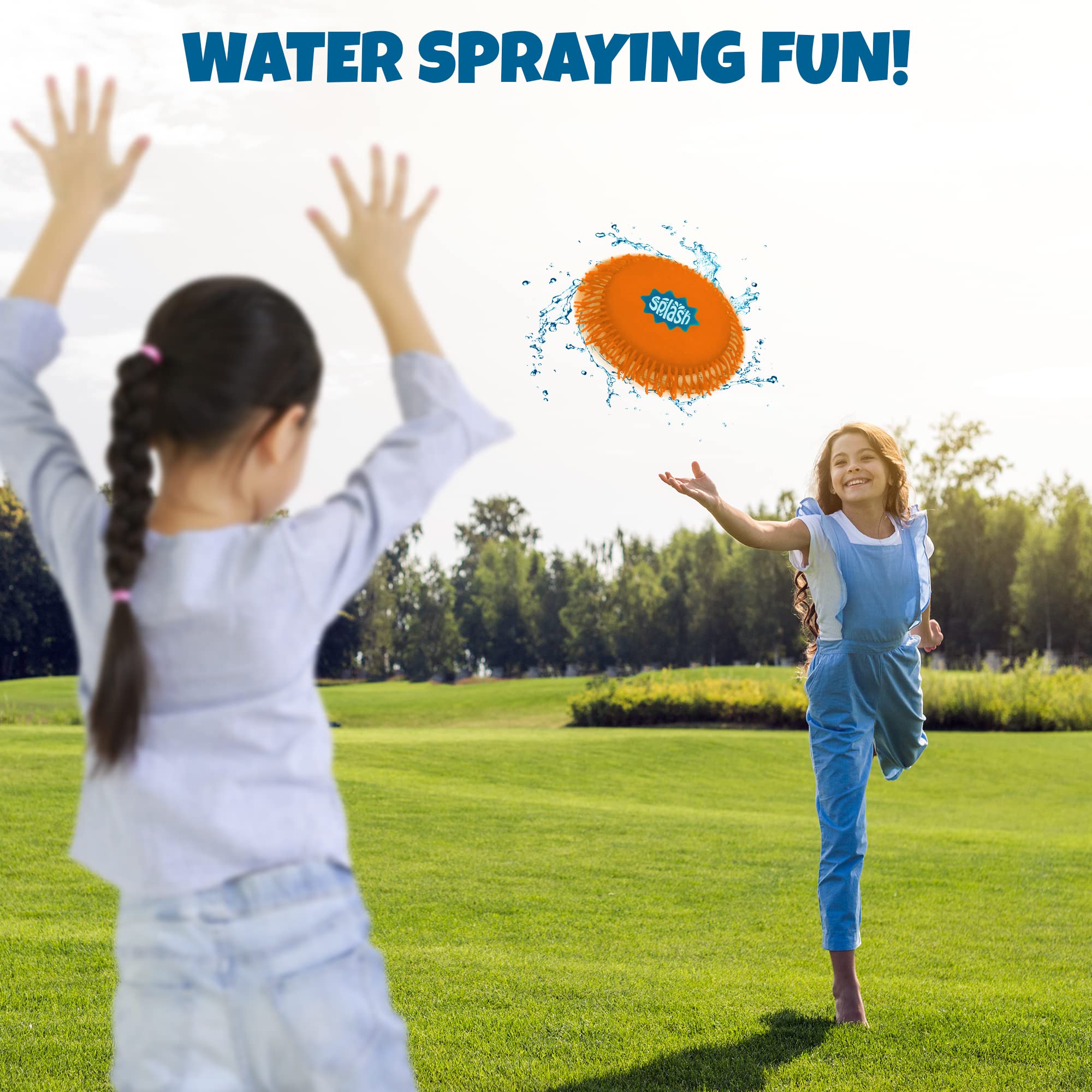 ArtCreativity Splash Water Flying Disc Toys, Set of 3, Water Splashing Frisbee for Kids in 3 Bright Colors, Backyard Games and Outdoor Summer Toys, Water Toys for Kids and Adults