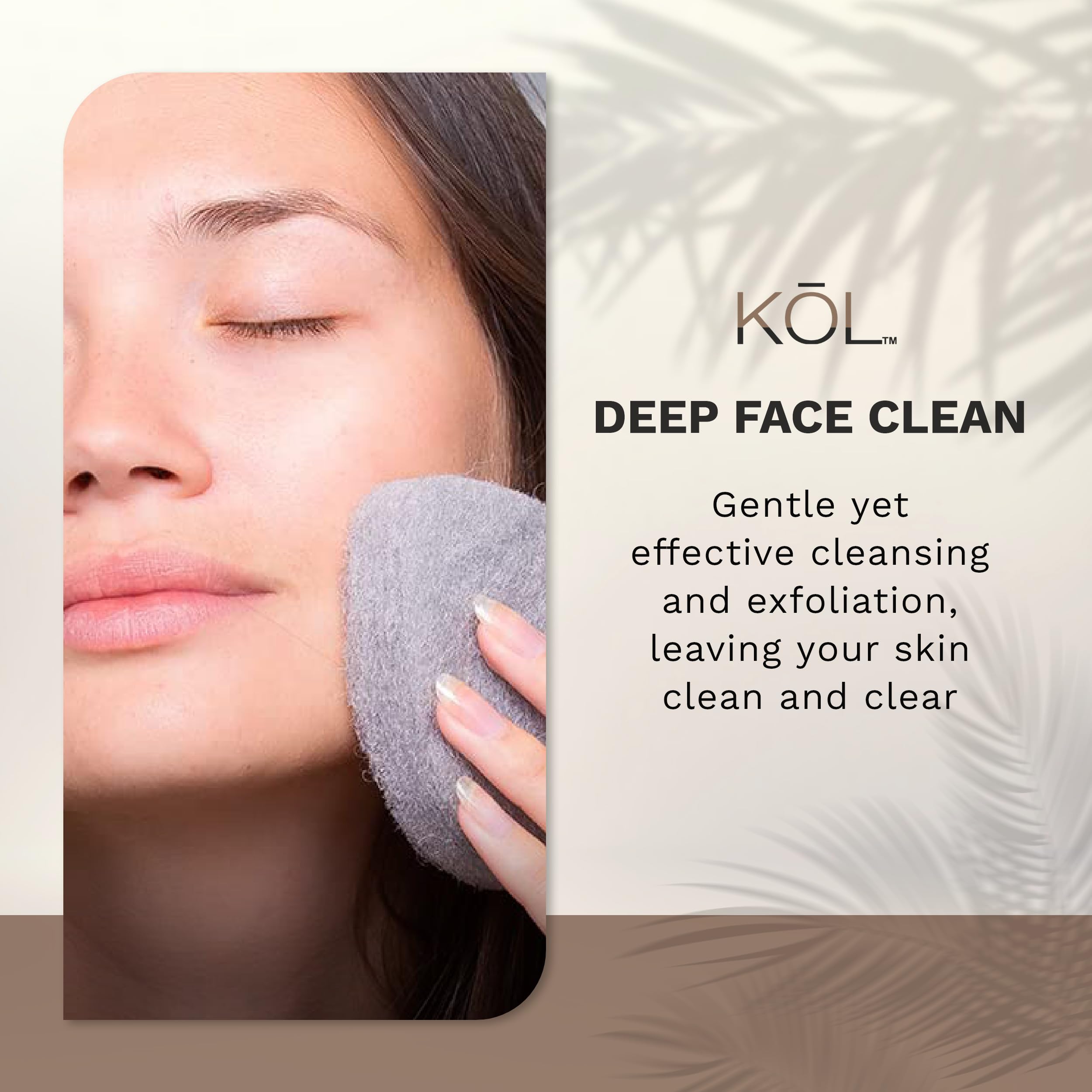 KOL Face Scrubber, Charcoal Infused Exfoliating Facial Cleansing Pads, Disposable Exfoliator Face Sponge for Daily Face Cleaning and Makeup Removal, 6 Count