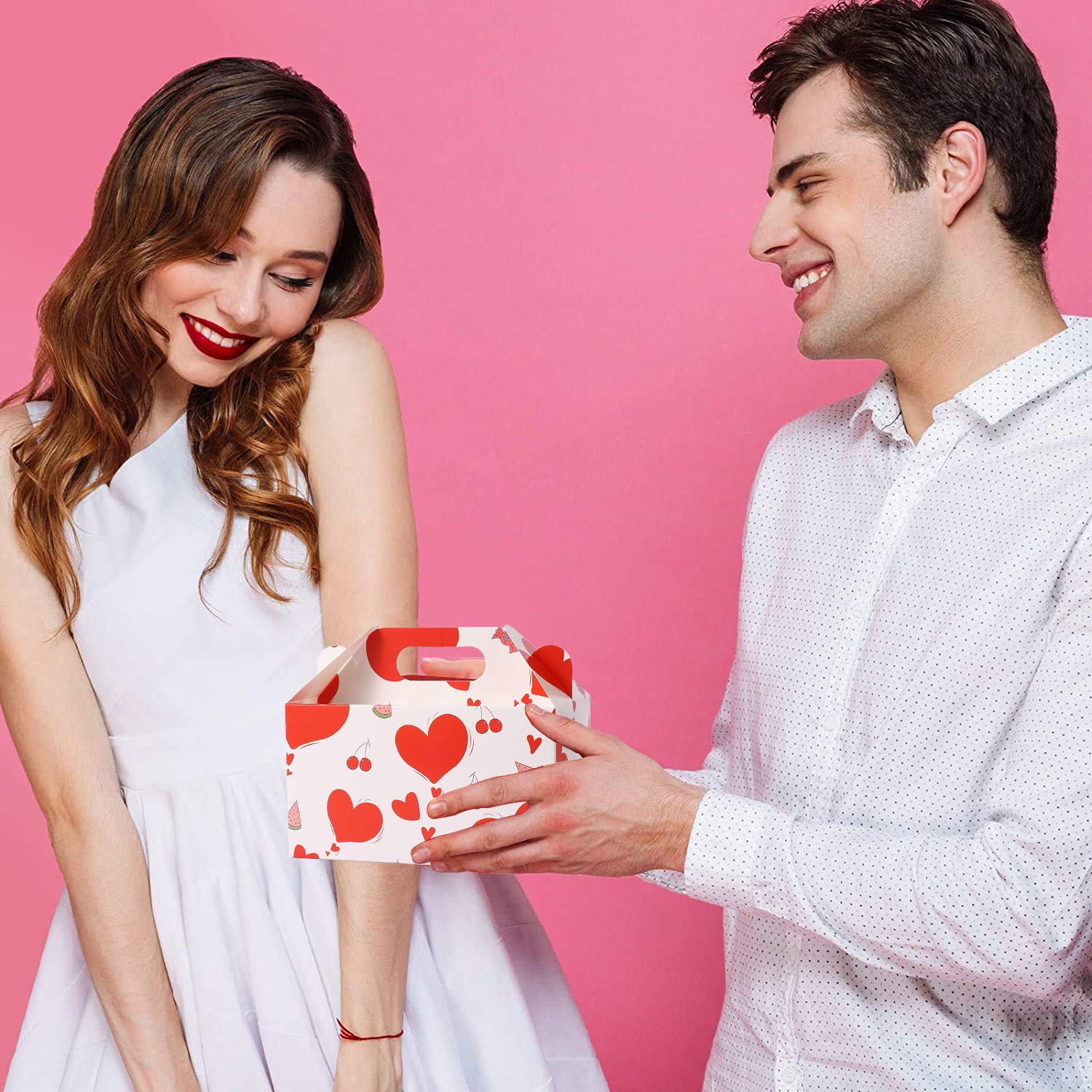 Valentine's Treat Boxes - 28 Pack Candy Bags for Kids' Party Favors, 7 Patterns for Wrapped Gifts