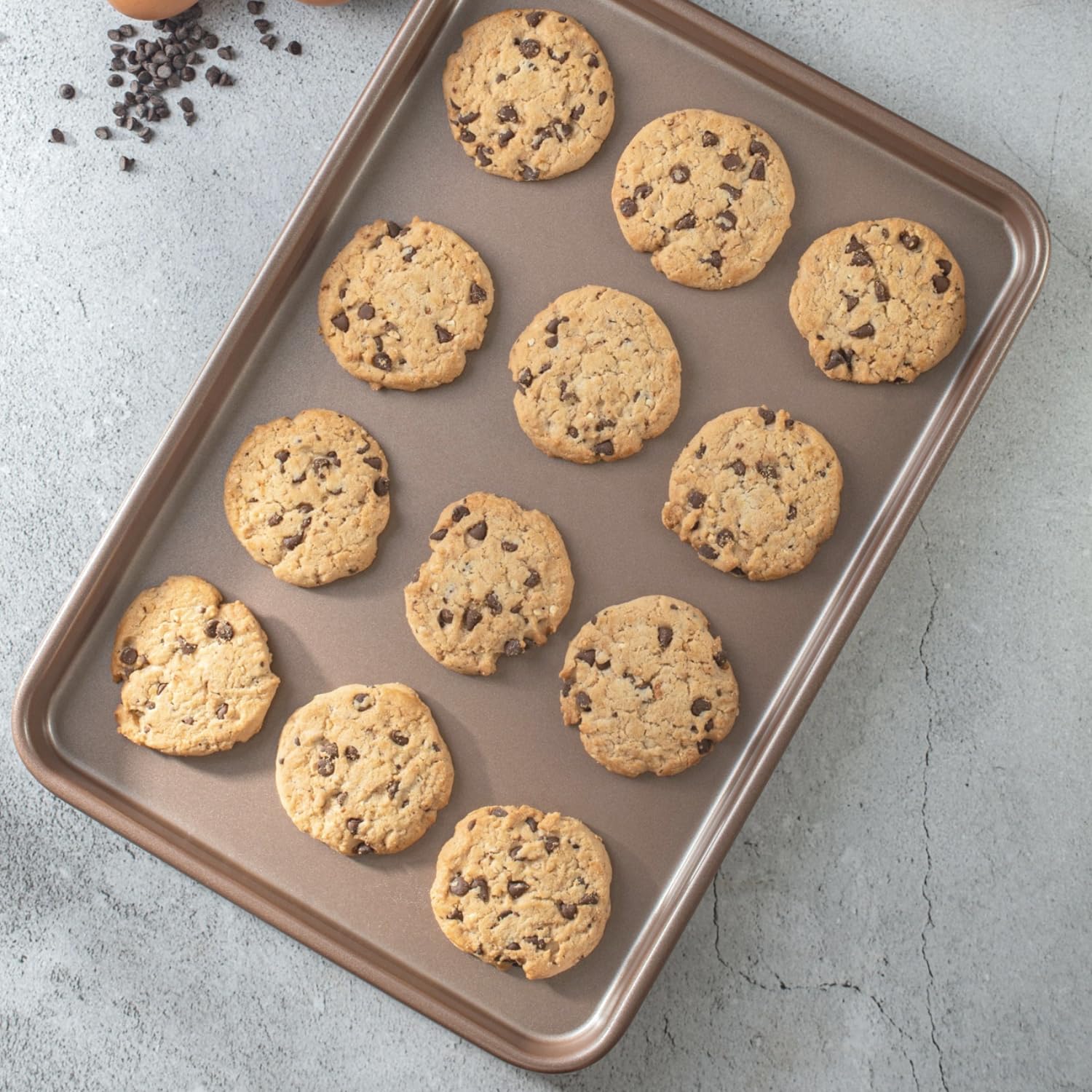 HAPPIELS Nonstick Baking Sheet Set of 2 | PFOA & BPA Free Non Toxic Carbon Steel Cookie Sheets | Best Non Stick Oven Cooking Pans & Jelly Roll Pan | Best Nontoxic Baking Trays 15x10 Inch