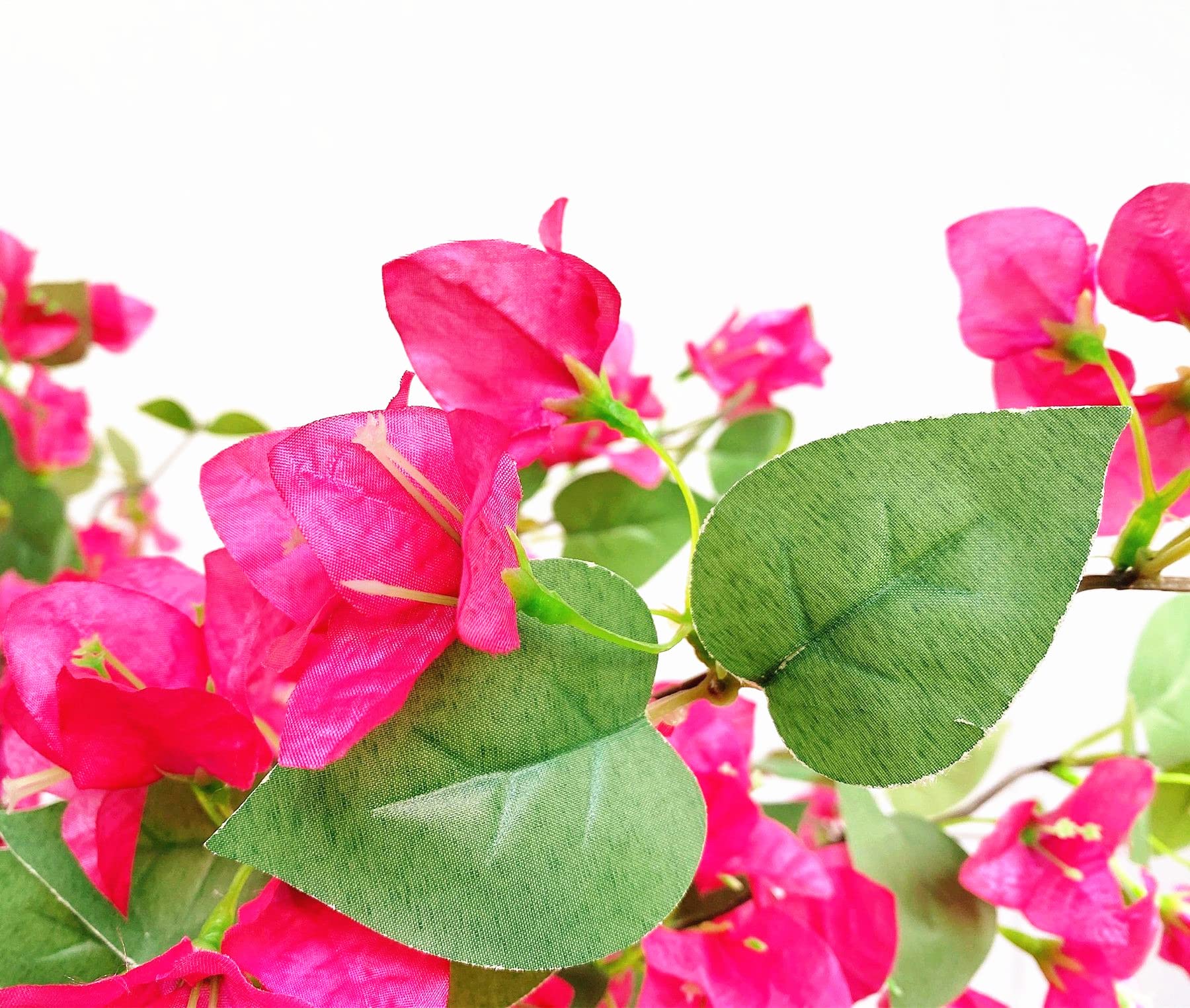 biparoz Pack of 16 Artificial Bougainvillea Silk Vines Hanging Flower Stems for Wedding & Home Decoration, Flower Garland and Garden DIY Decor - 30.5 inch (Fuchsia)