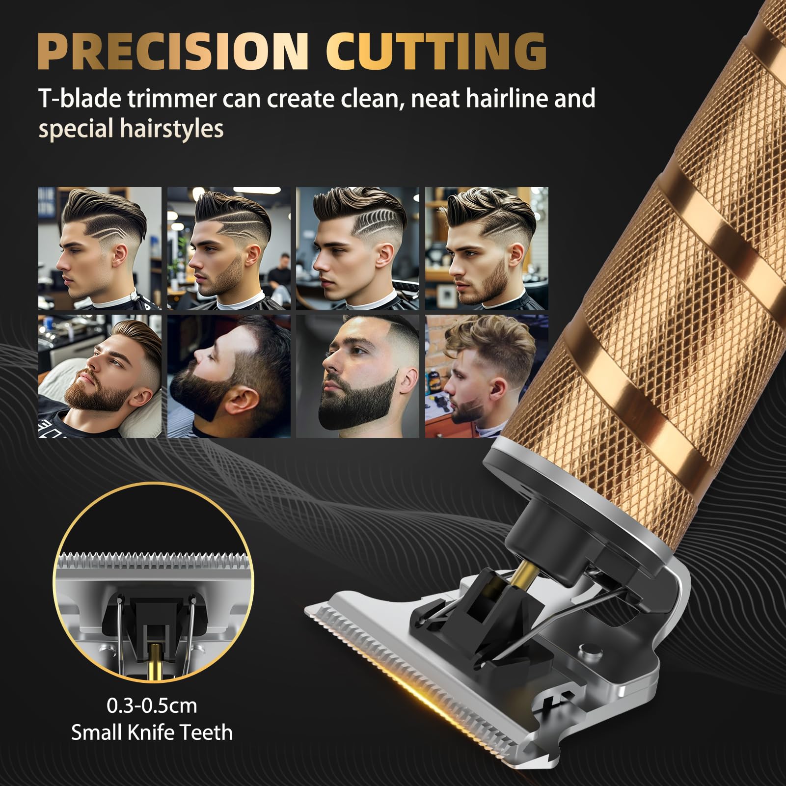 Ufree Hair Trimmer & Beard Trimmer for Men Professional, Electric Razor Shavers for Men, Zero Gapped T Blade Edgers Liners, Barber Clippers for Hair Cutting Mustache Facial, Mens Gifts