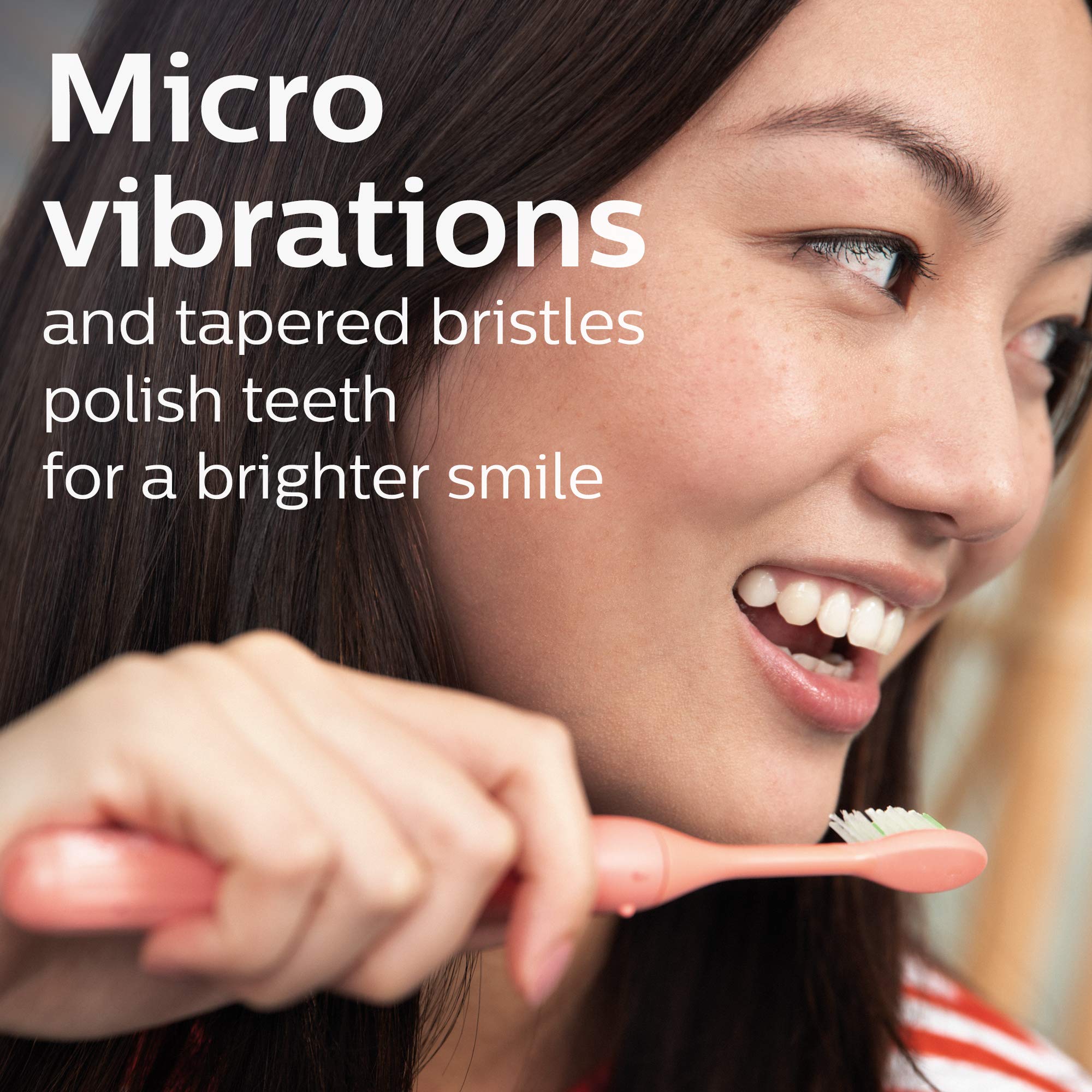 Philips One by Sonicare Battery Toothbrush, Brush Head Bundle, Miami Coral, BD1001/AZ