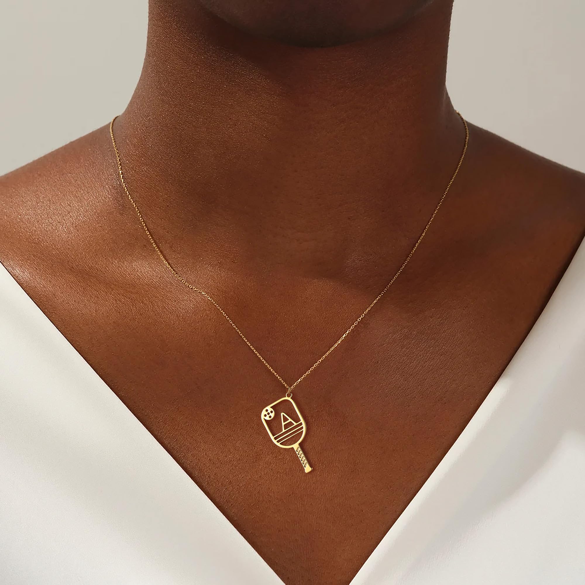 Turandoss Dainty Gold Necklaces for Women - Pickleball Gifts for Women Gold Initial Necklaces for Women Letter K Gold Necklaces for Women Girls Gifts Pickleball Paddles Necklaces for Girls Jewelry