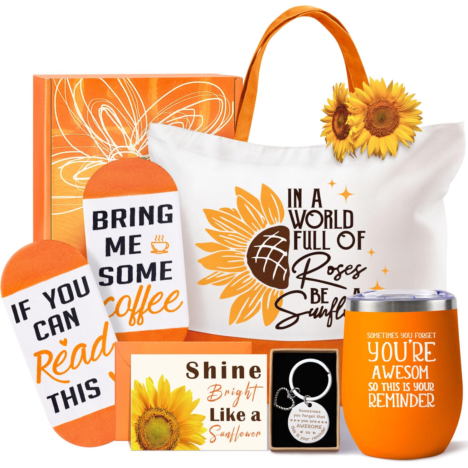 Christmas Gifts for Women Girls Best Friend Sister Wife Girlfriend Daughter - Unique Birthday Valentines Mothers Day Gifts for Her, Sunflower Sunshine Inspirational Gifts, Funny Teen Girls Gifts