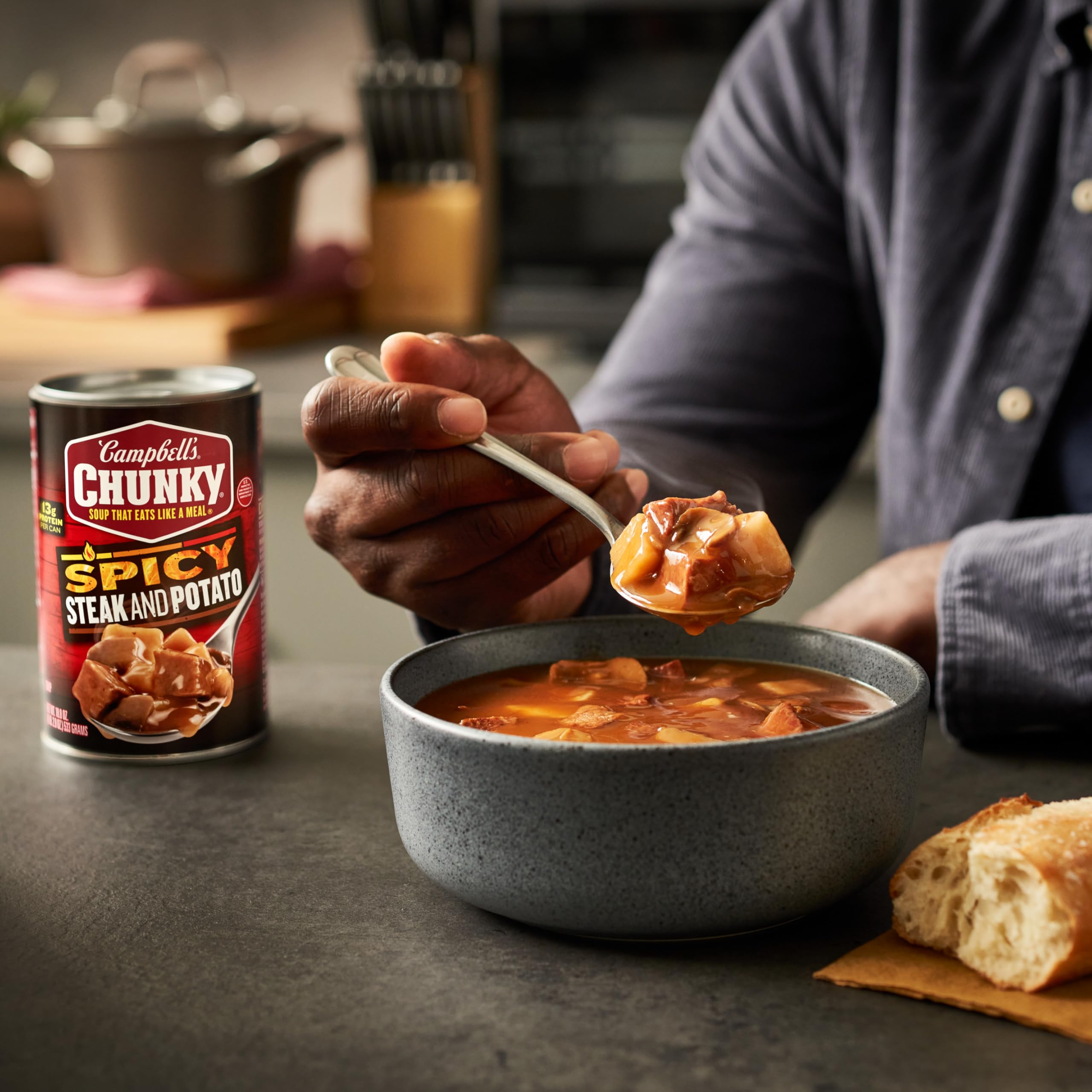 Campbell's Chunky Soup, Spicy Steak and Potato Soup, 18.8 oz Can