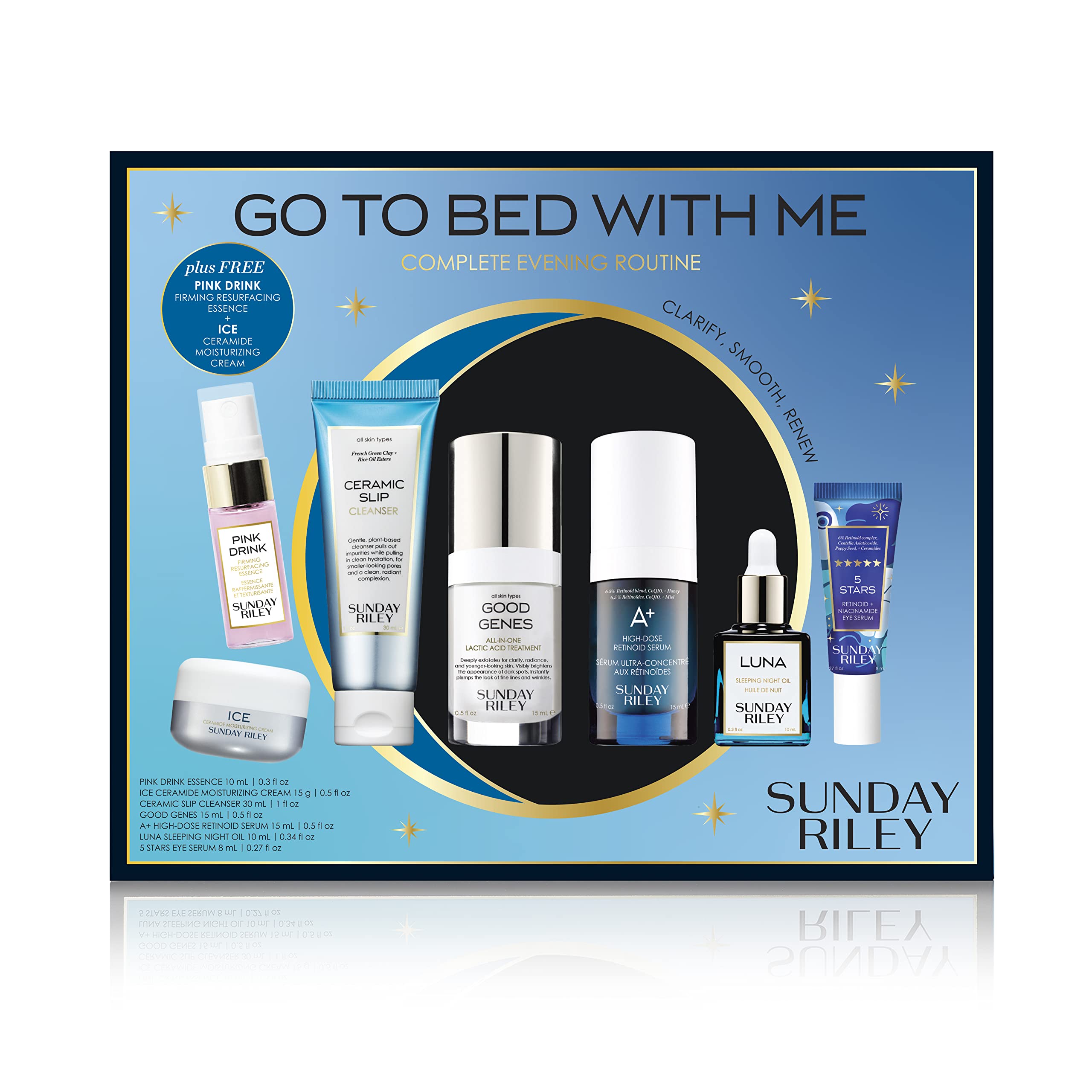 Sunday Riley Go To Bed With Me Complete Anti-Aging Evening Skincare Set