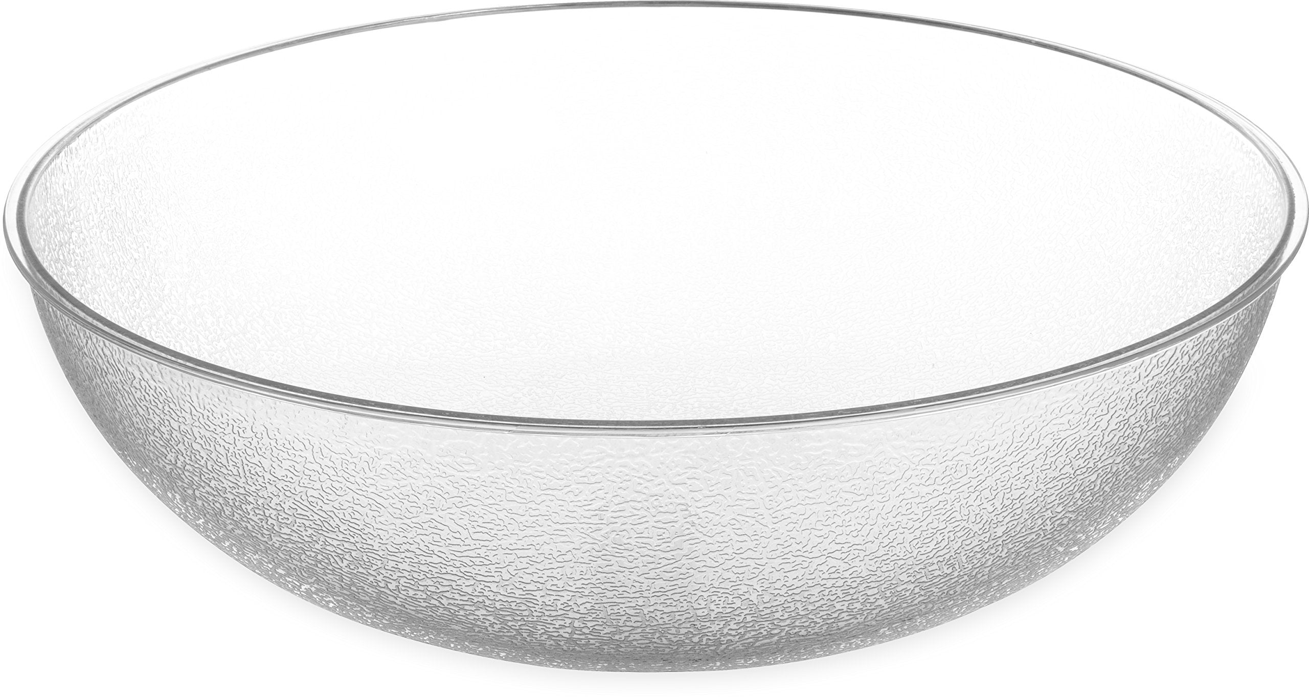 Carlisle FoodService Products 722307 Round Pebbled Salad Serving Bowl, 33 Quart, Clear (Pack of 4)