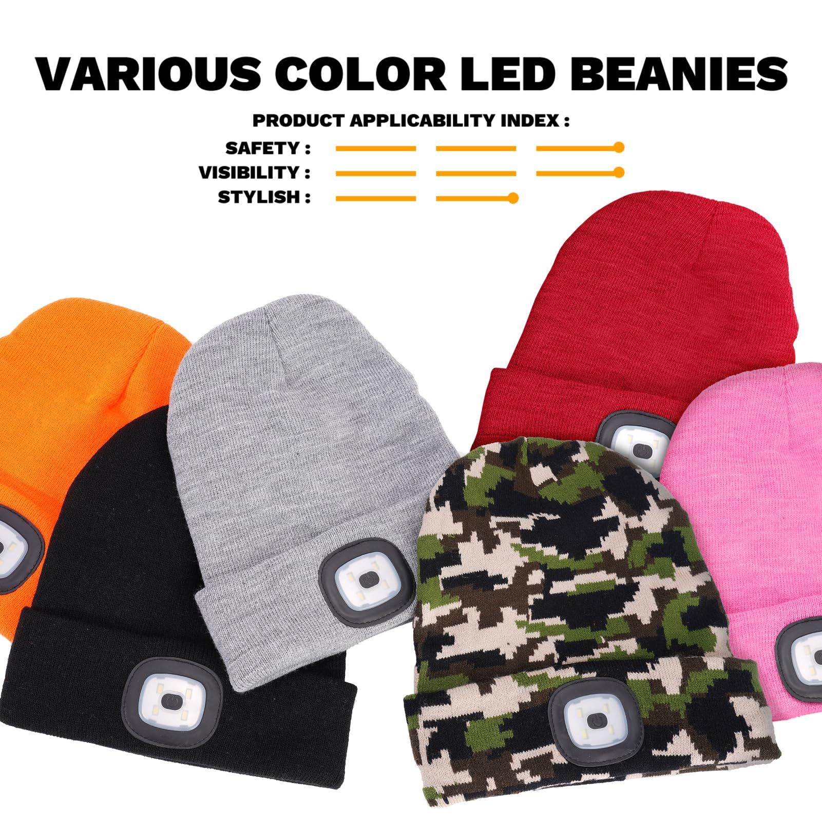 VIBELITE LED Beanie Hat with Light, USB Rechargeable LED Headlamp, Gifts for Christmas, Stocking Stuffers for Men Him Husband Boyfriend Dad Father, Red