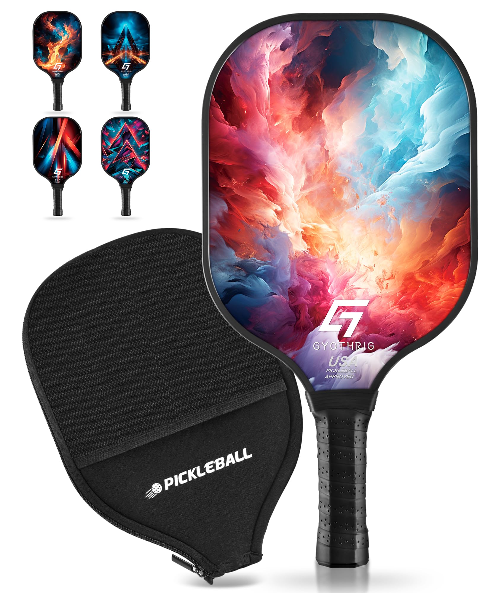 Pickleball Paddles Set Gifts for Women Men, USAPA Approved Fiberglass Pickle Balls Paddle Sets with Cover for Beginners Professional Anti-Slip Grip Outdoor Indoor Racquet Rackets Equipment Accessories