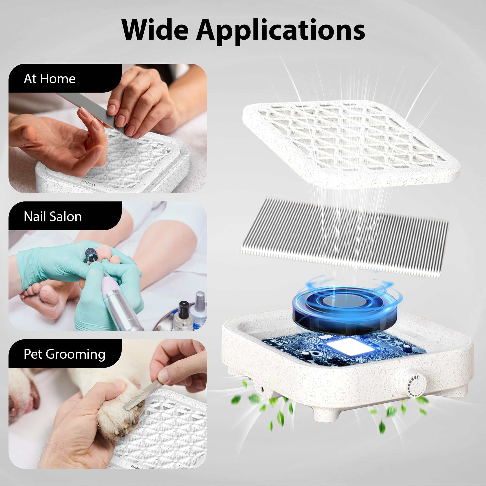 Nail Dust Collector Replacement Filters 4 Pack – Reusable 6x7 Inch Fabric Filters with Drawstring – Captures Nail Dust & Maintains Suction – Compatible with HAMARA & Similar Sizes Nail Dust Collectors