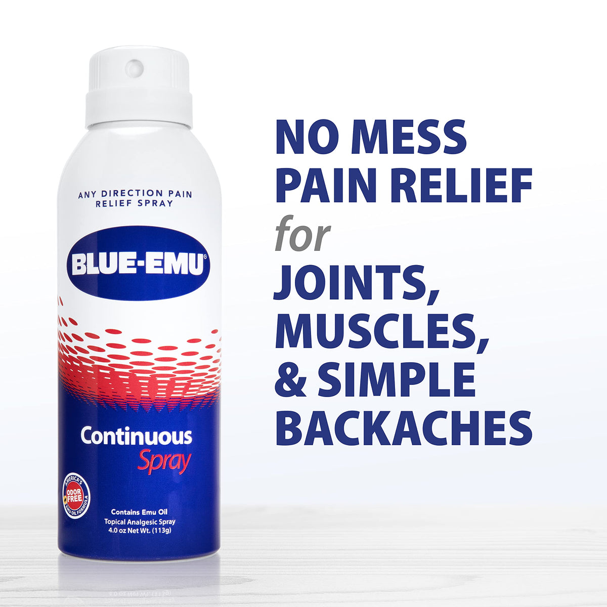 Blue Emu Pain Relief Spray for Muscle, Joint & Bruises Fast Drying Support w/Emu Oil, 4oz