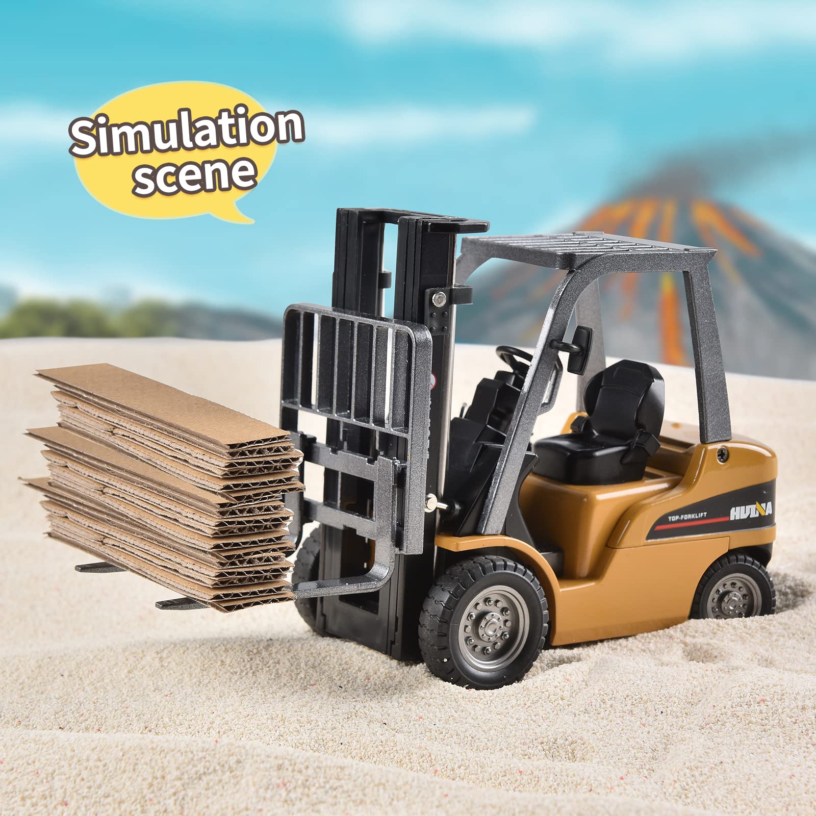 1/50 Metal Forklift Truck Toy for Kids, Diecast Construction Equipment Trucks Vehicles for Boys Child