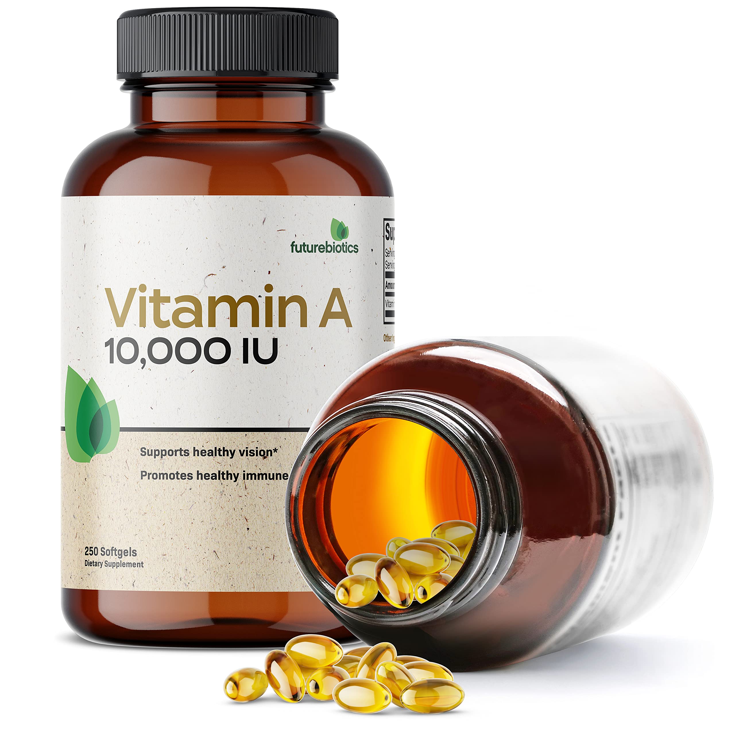 Futurebiotics Vitamin A 10,000 IU Premium Non-GMO Formula Supports Healthy Vision & Immune System and Healthy Growth & Reproduction, 250 Softgels